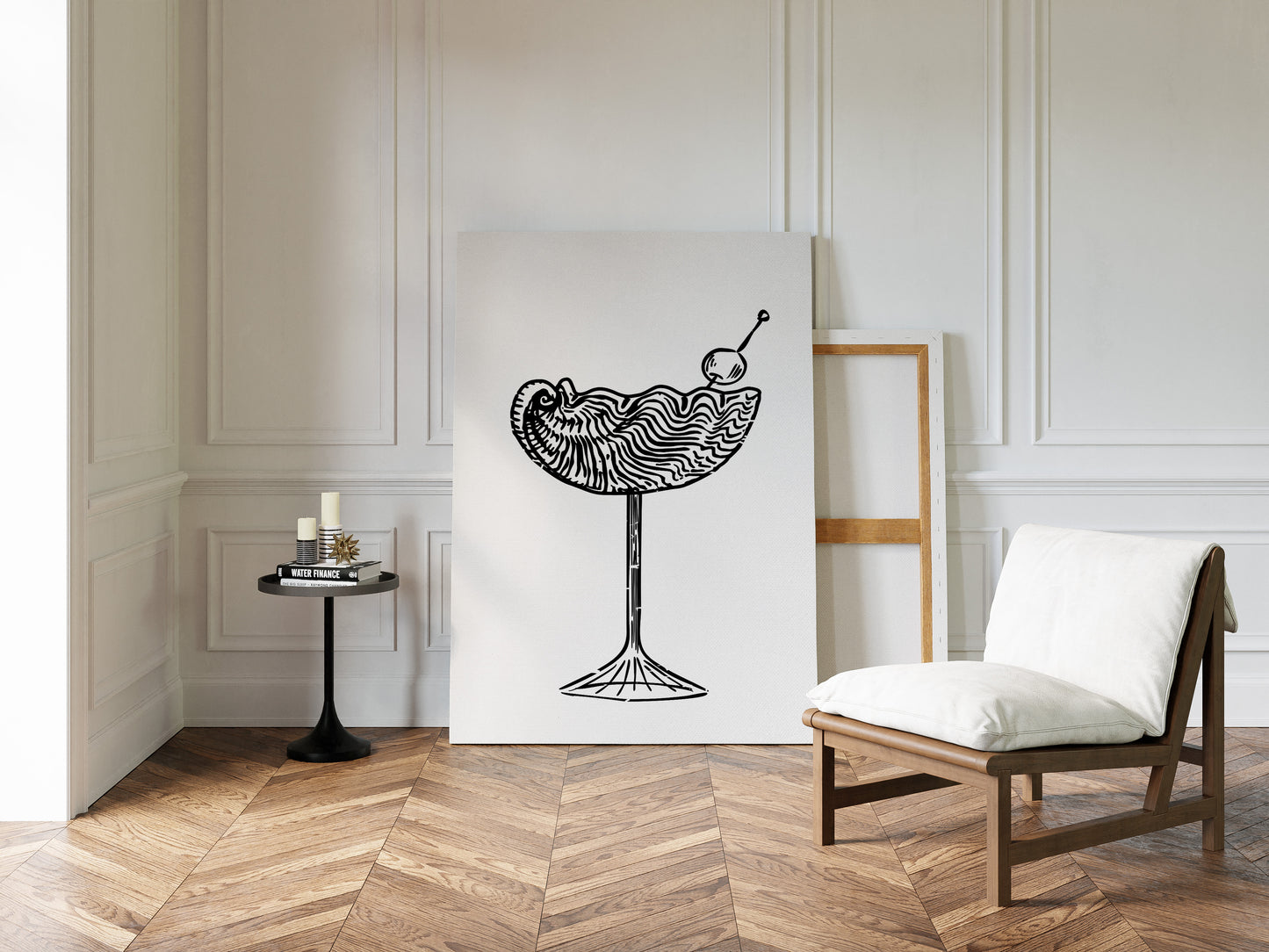 Midnight Martini Draws Wave Lines