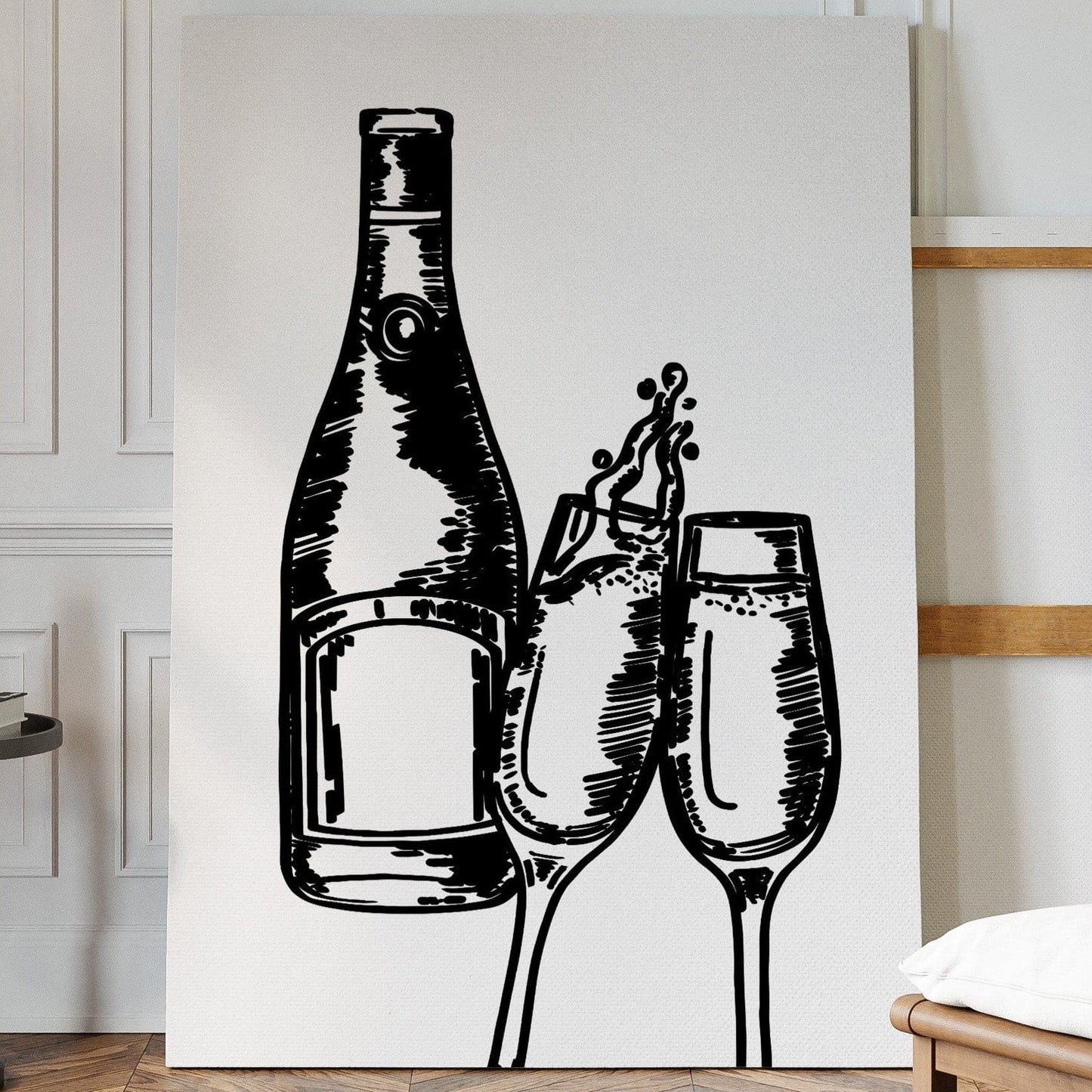 Bubbles Dance Their Midnight Toast