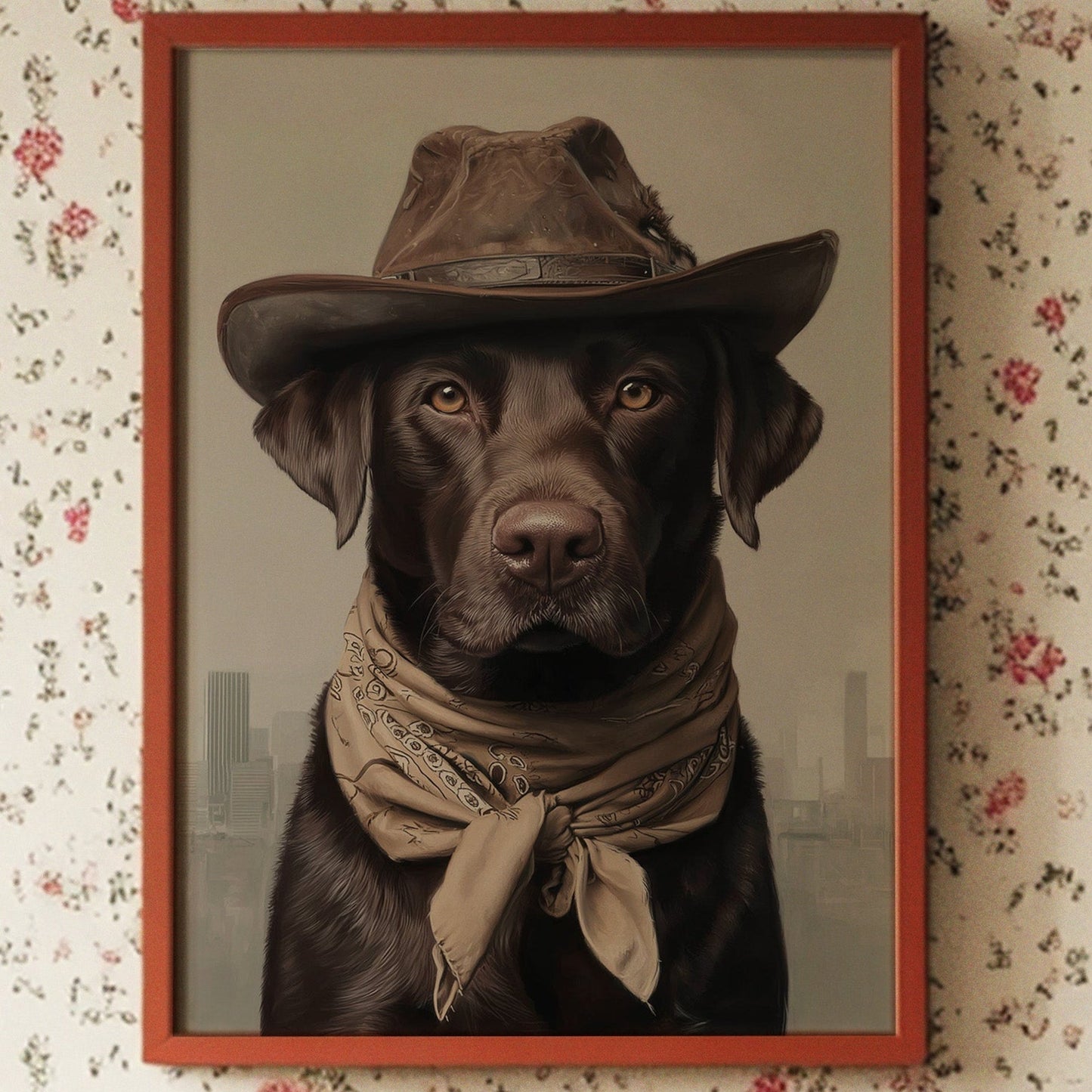 Chocolate Lab Rides The Range