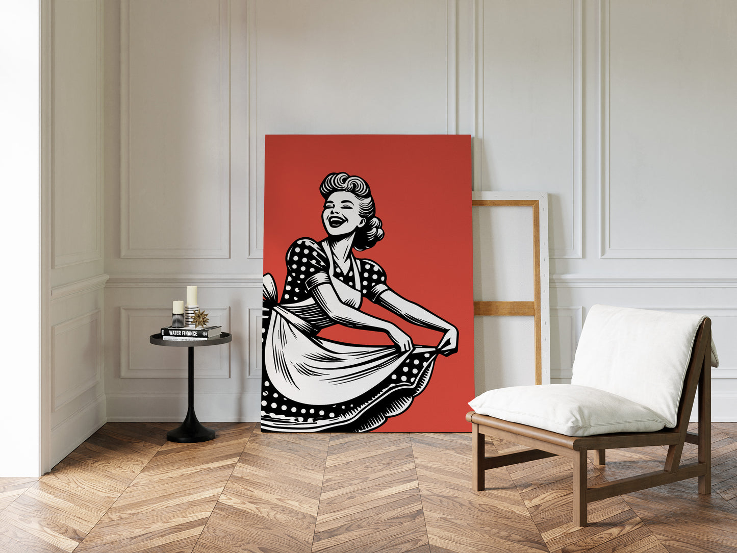 Polka Dots Dance Through Ruby Skies