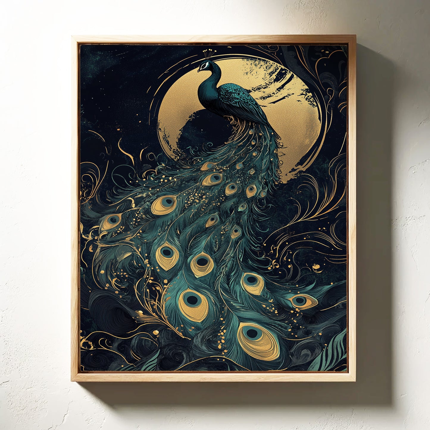 Moonlit Majesty in Gilded Plumes