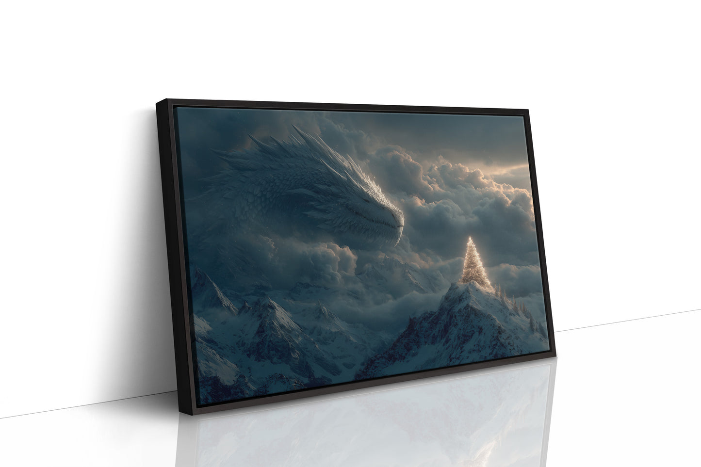 Ice Dragon Over Winter Peaks