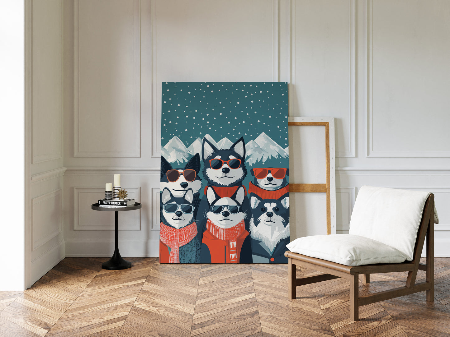 Cool Huskies Chase Winter Stars