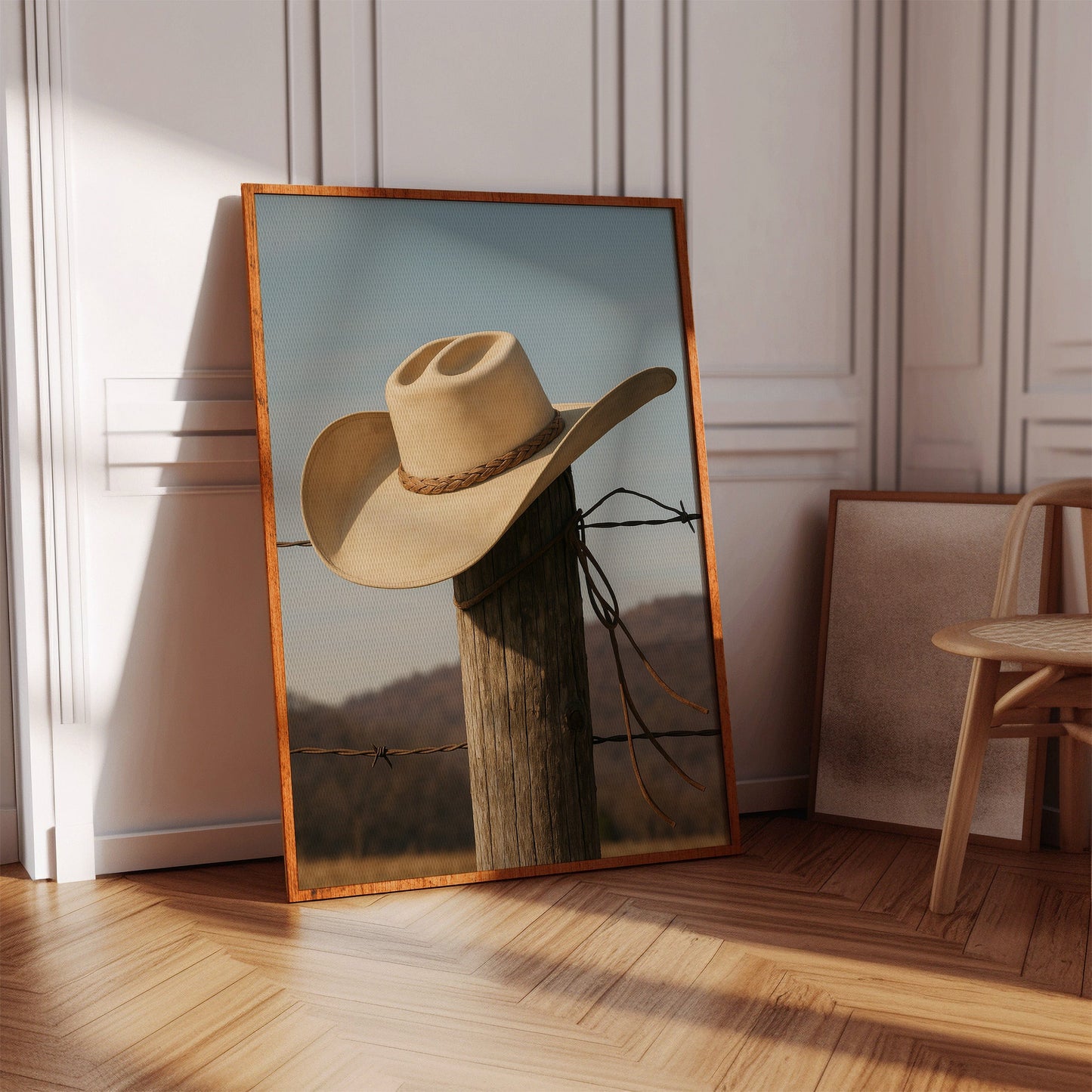 Cowboy Hat on Fence Post