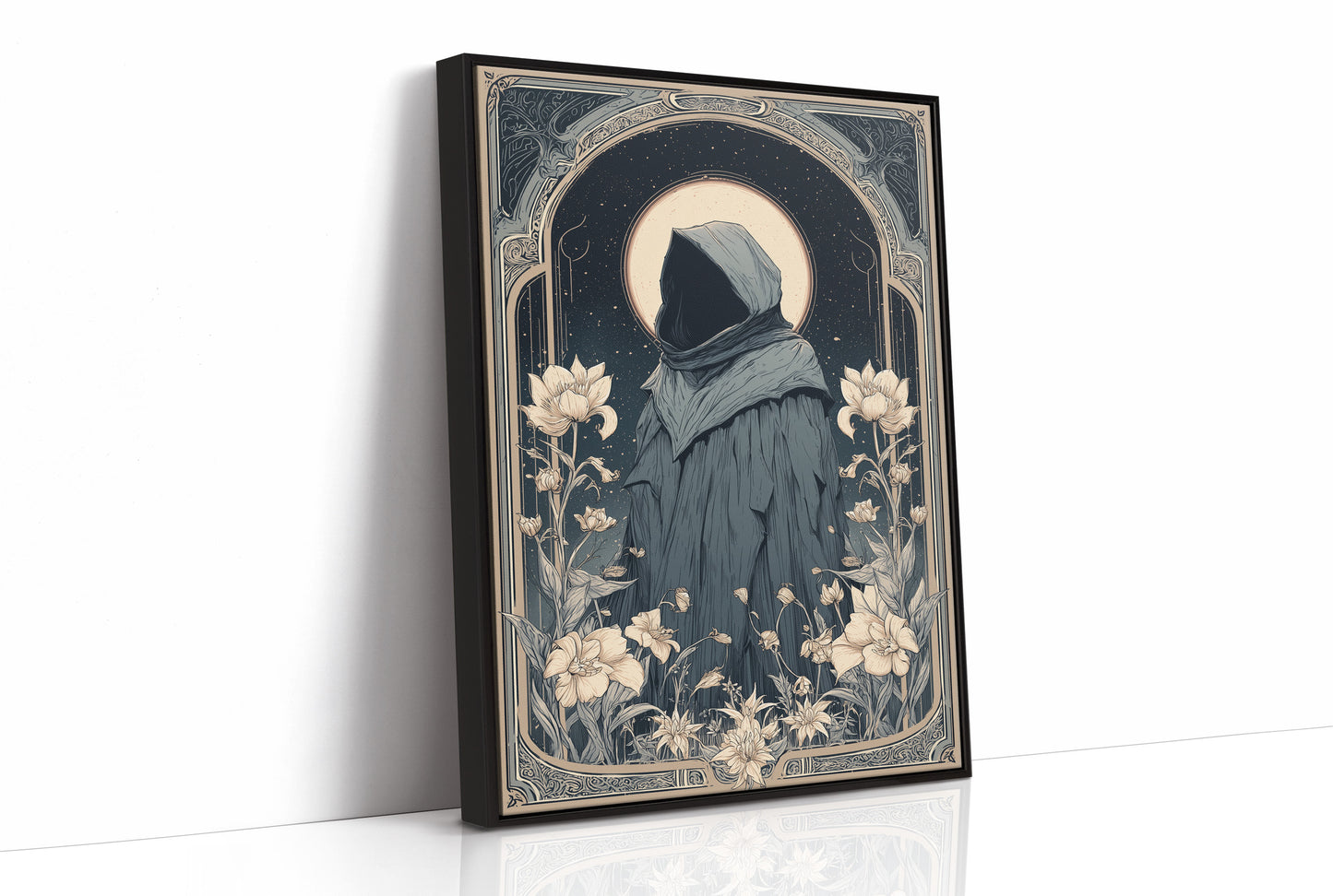 Moonlit Pilgrim Among Lotus Blossoms