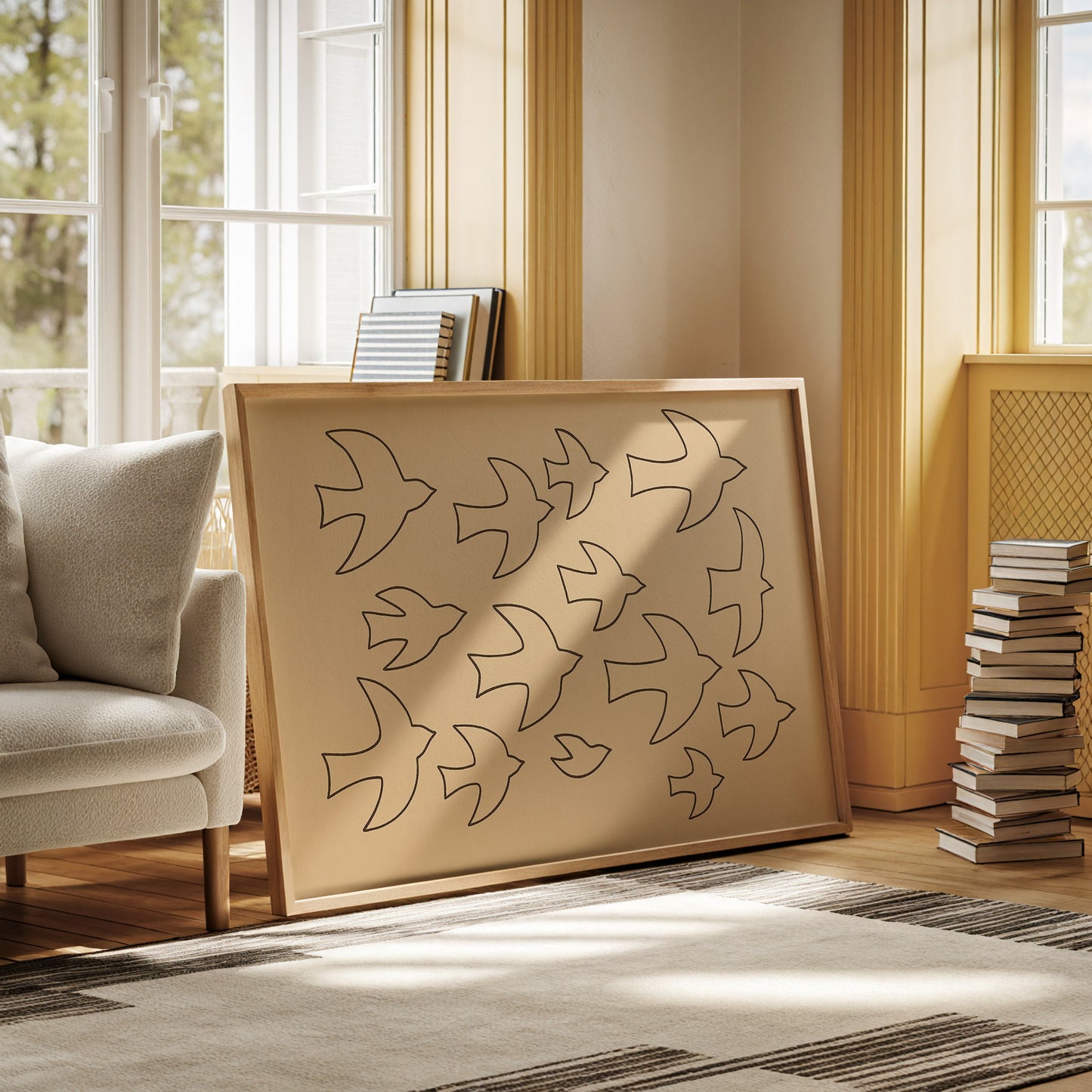 Minimalist Birds in Flight