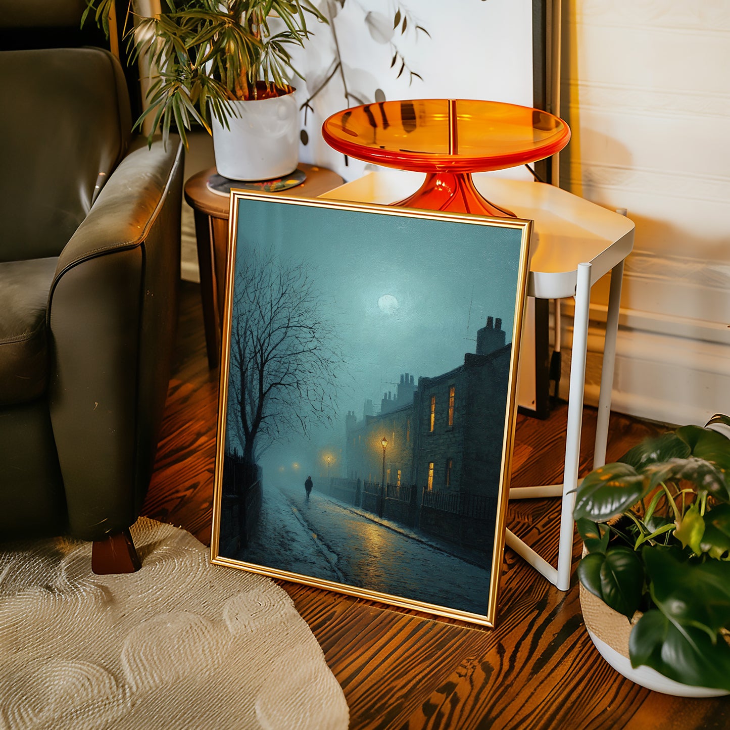 A Lantern's Glow in Fog