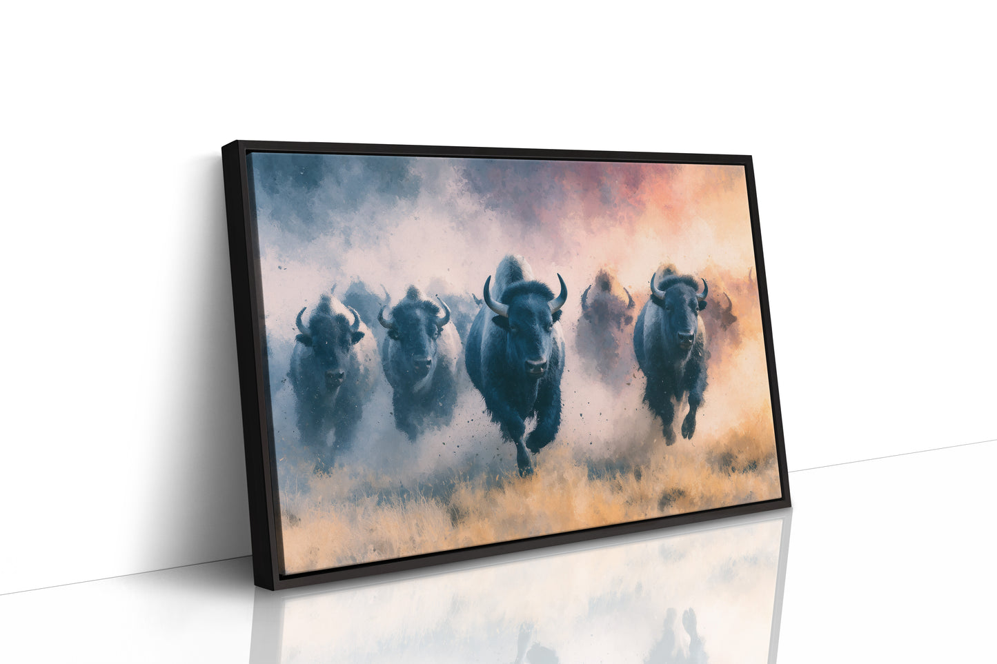 Bison Stampede Through Golden Dust