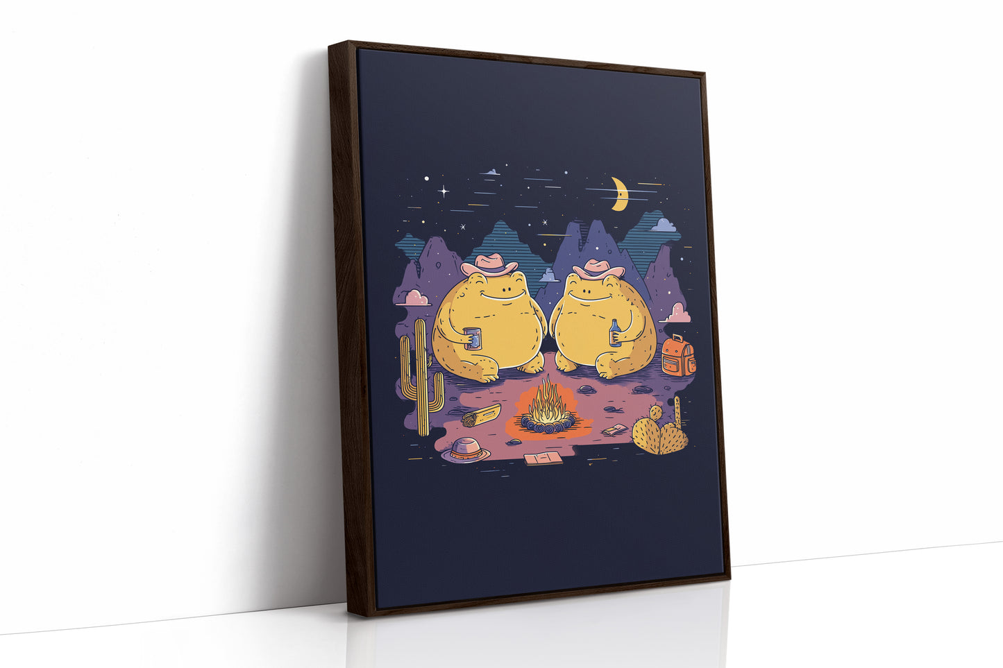 Campfire Croaks Under Moonlight