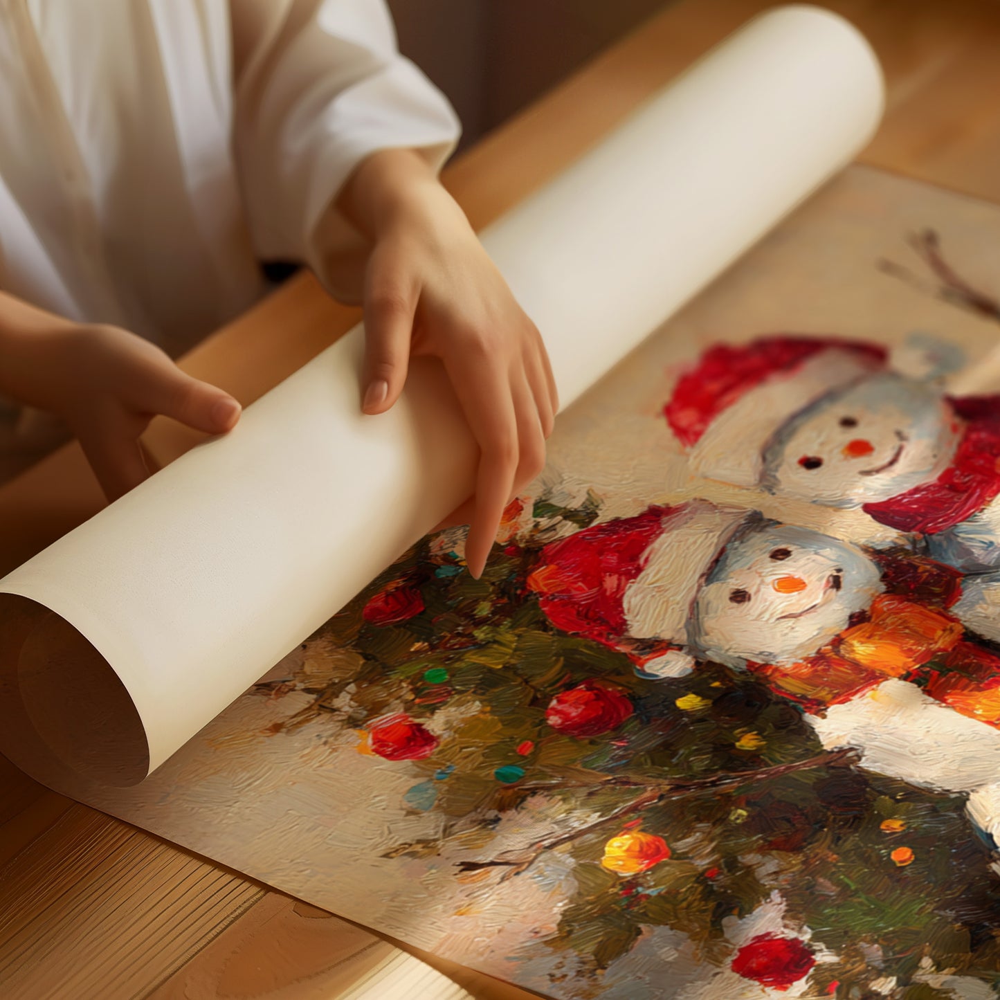Frosty Friends Under Twinkling Lights