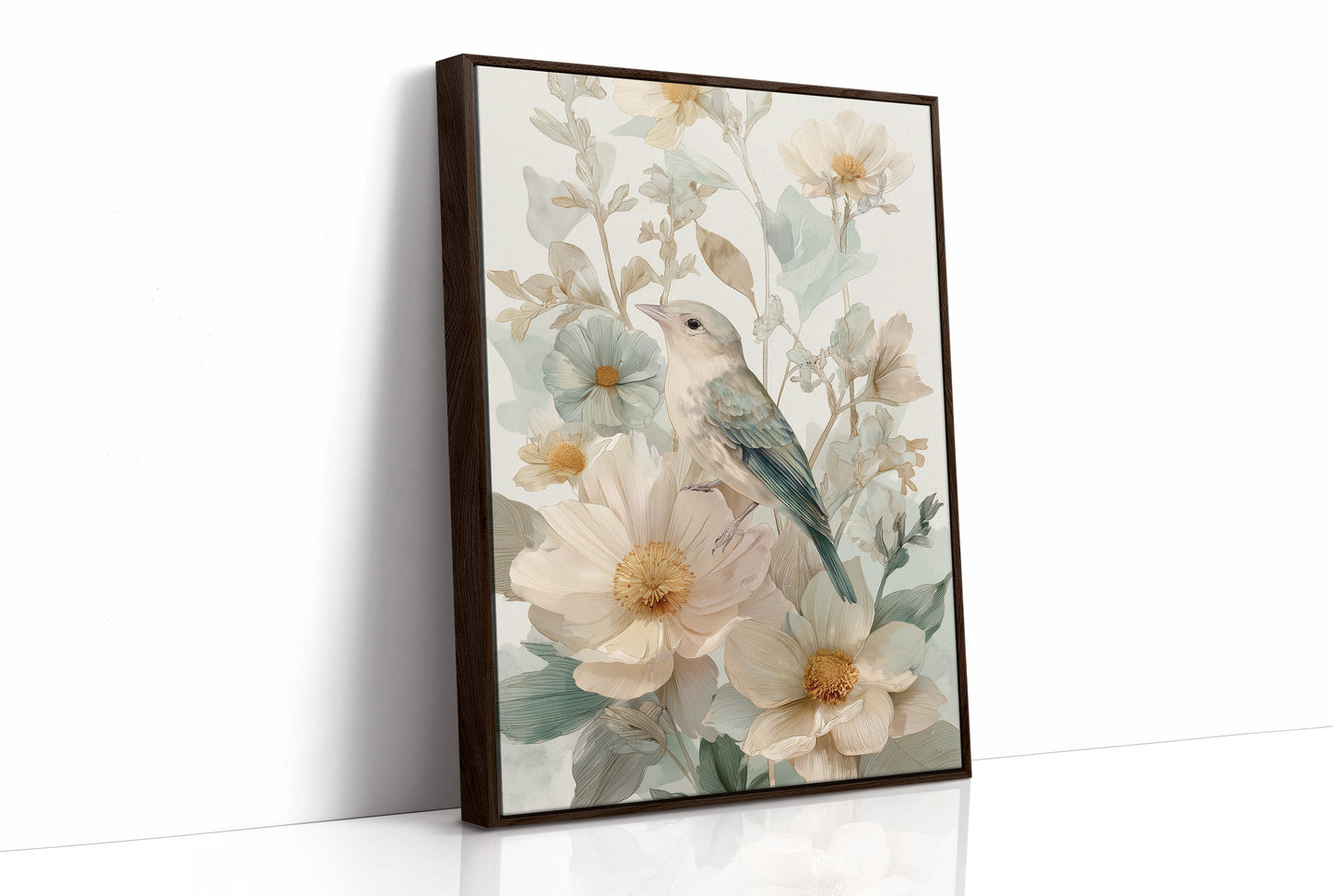 Songbird Rests Among Spring Blooms