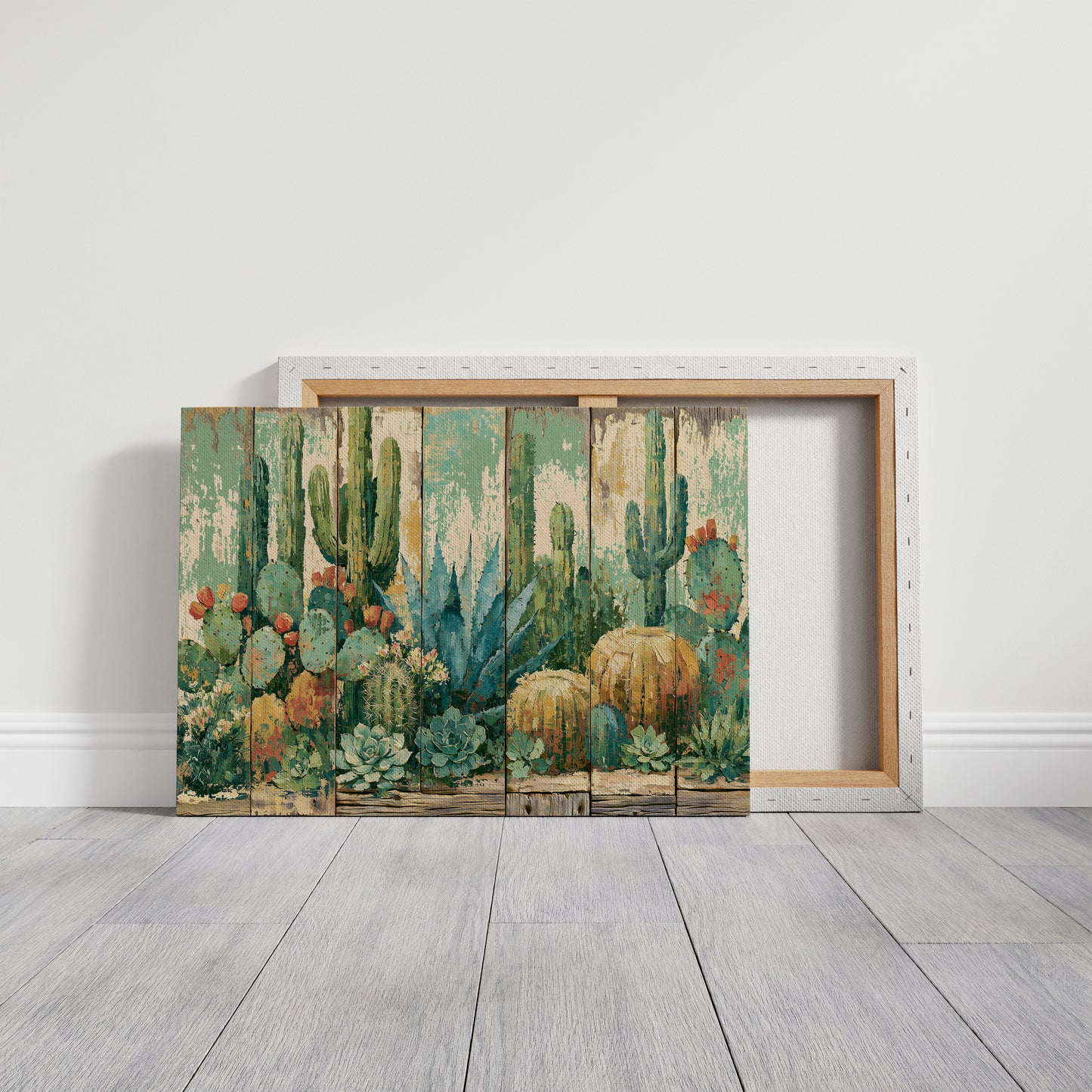 Desert Garden on Weathered Wood