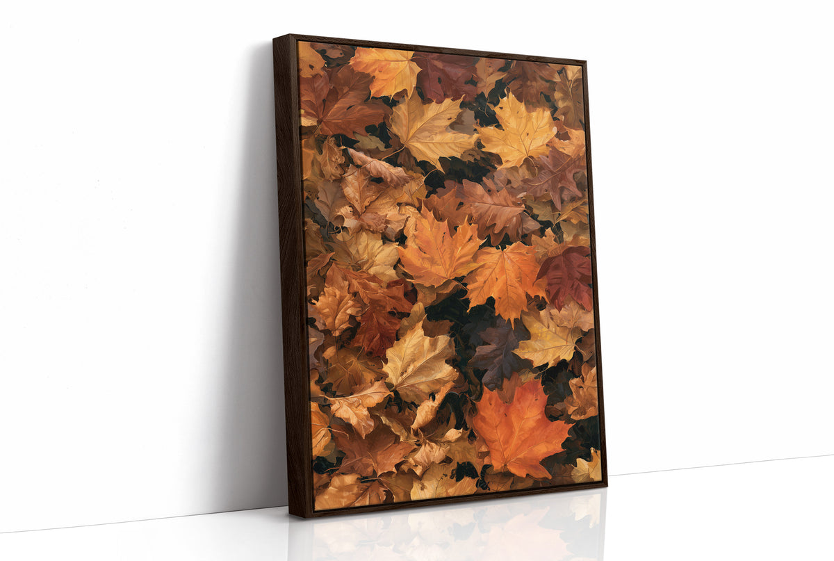 Leaf Me Alone, I’m Resting, print in a brown wood frame