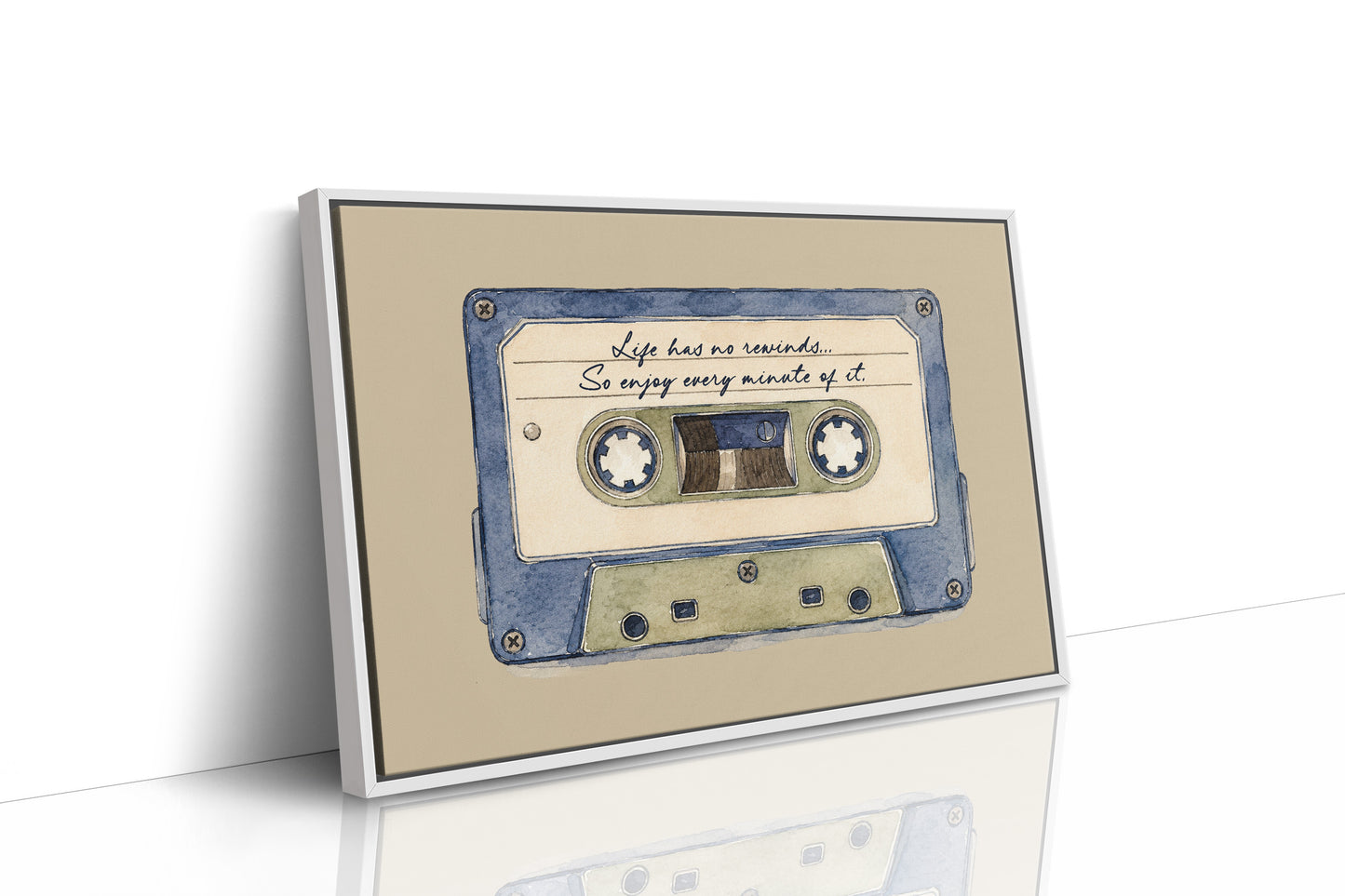 Watercolor Cassette Life Quote