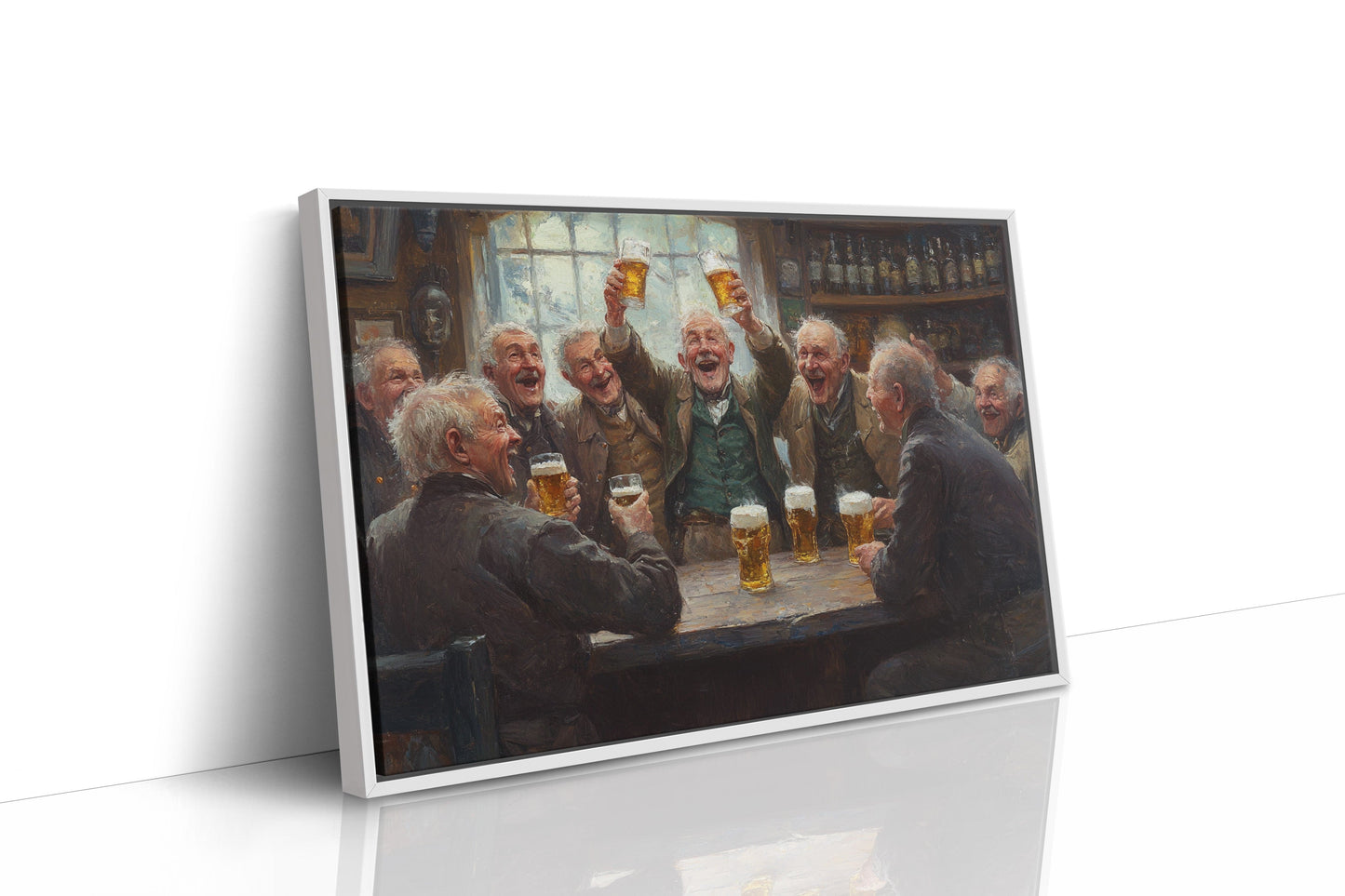 Timeless Camaraderie: Vintage Pub Celebration Canvas Wall Art