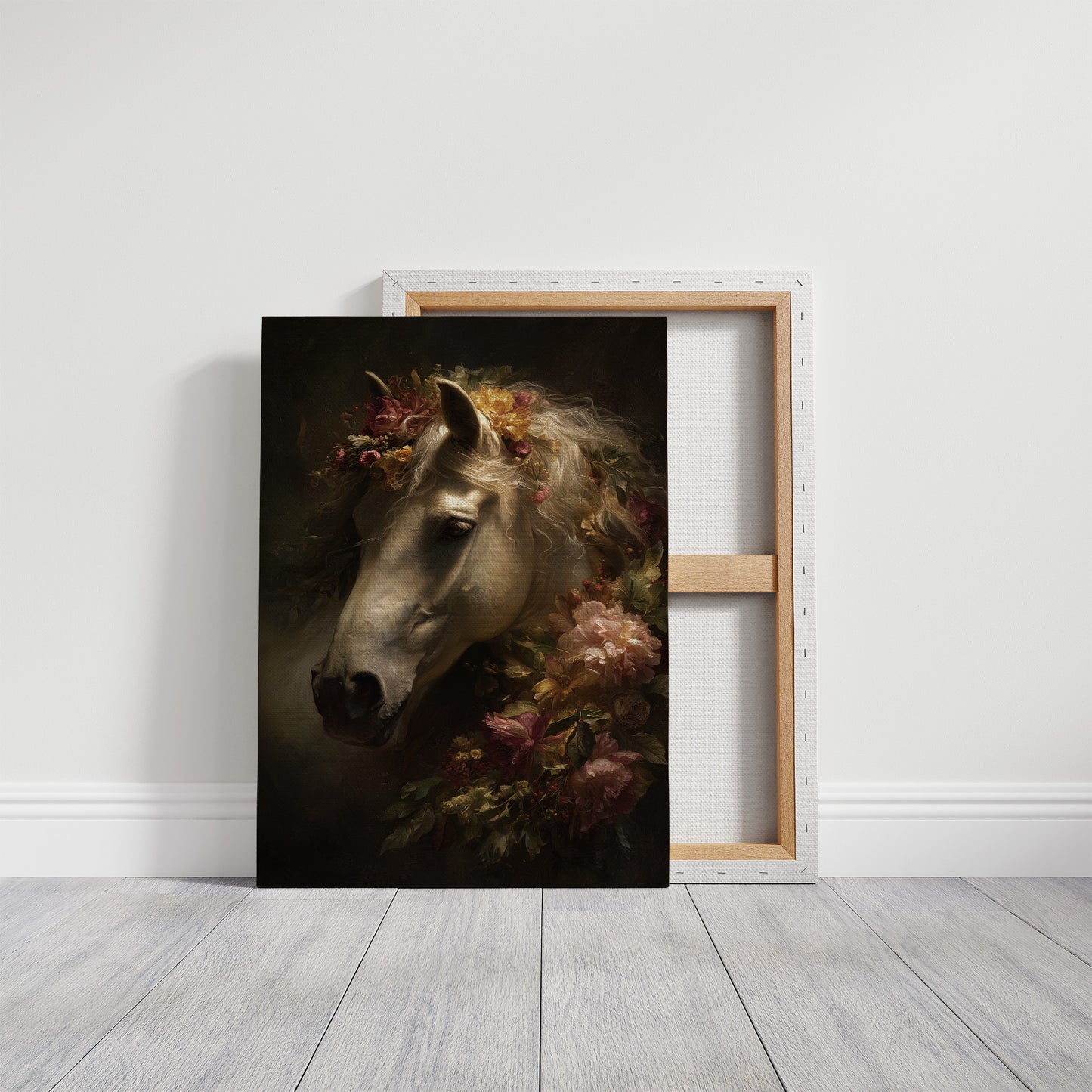 Noble Steed Adorned With Blossoms