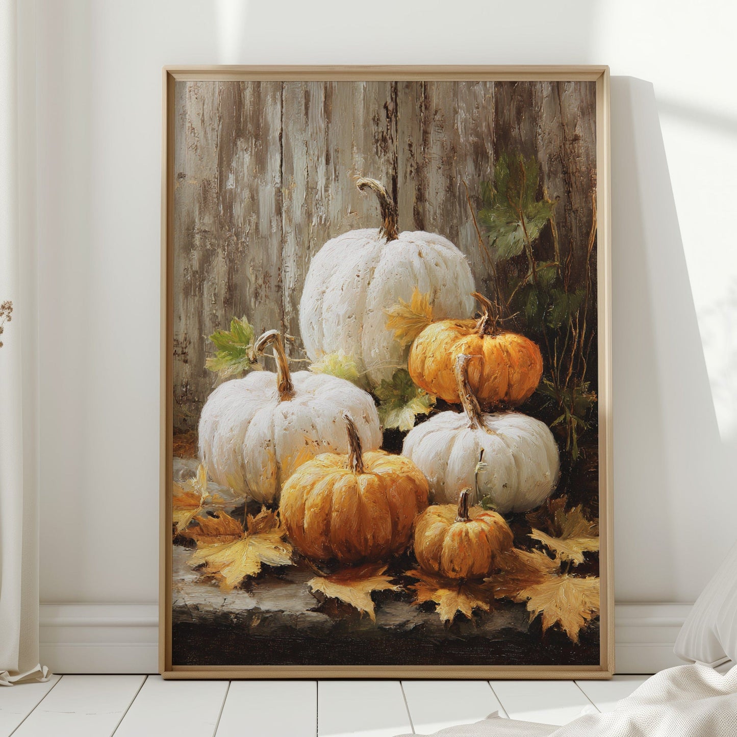 Autumn Gathers White And Gold