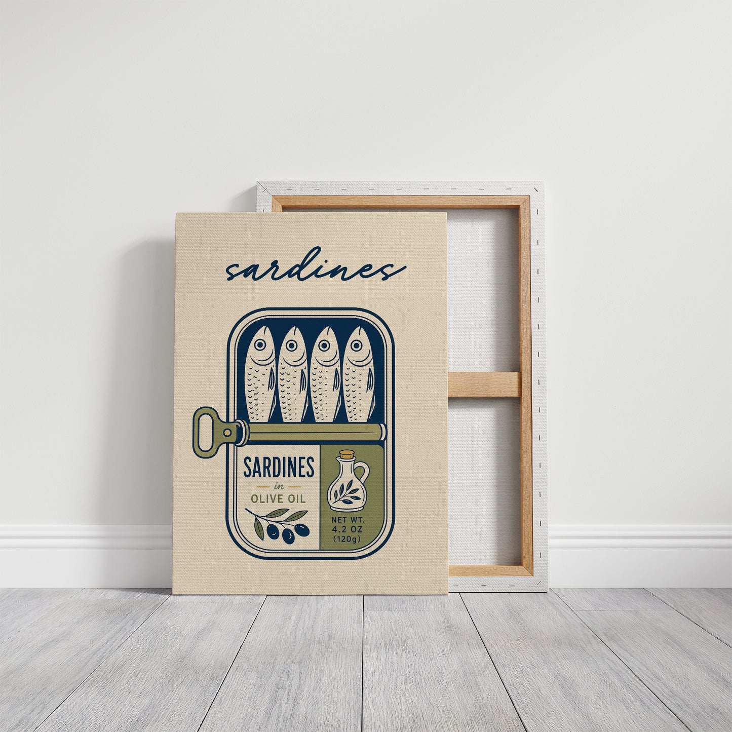 Sardines in Olive Oil — Vintage Tin Label Print