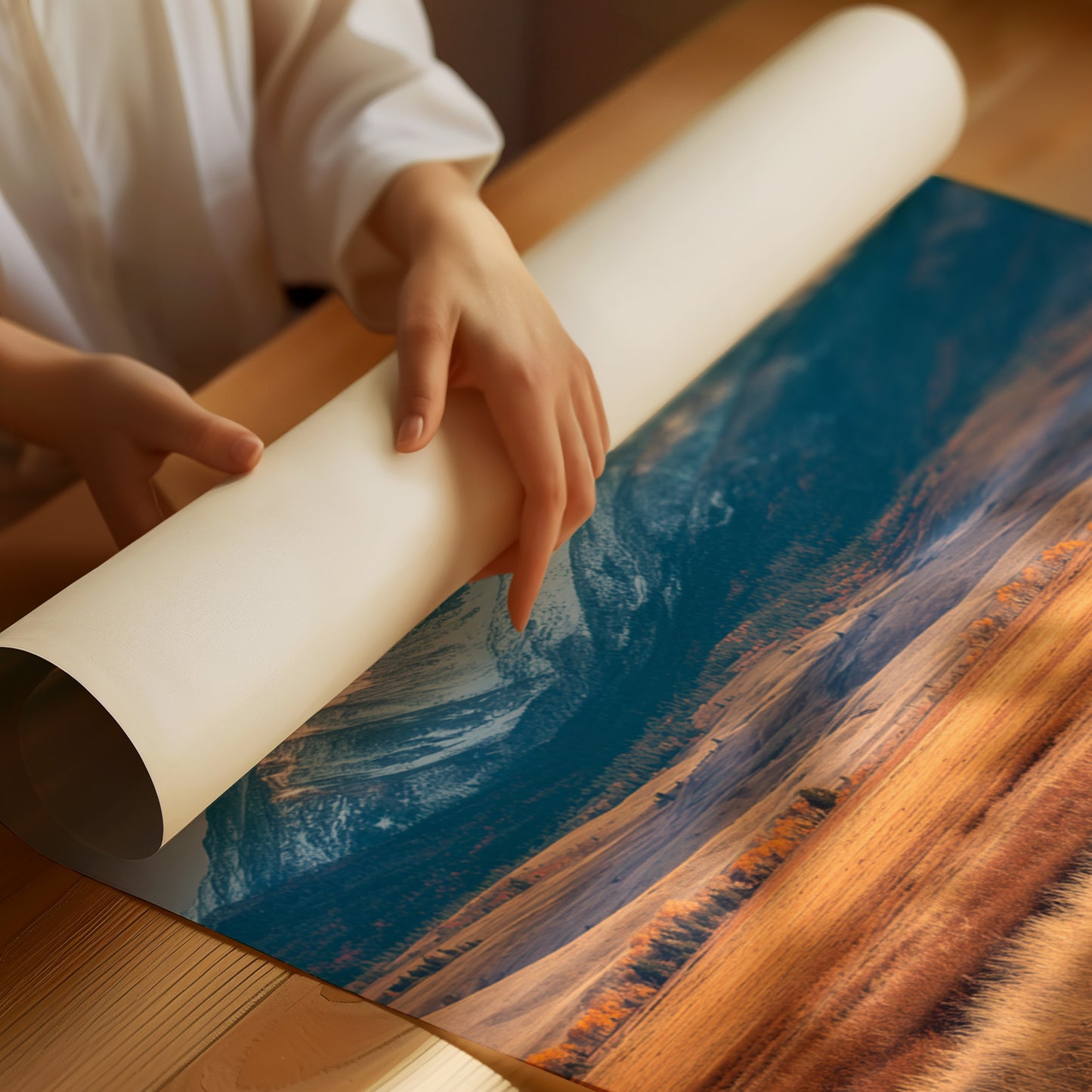Golden Grasses Beneath Snowy Peaks