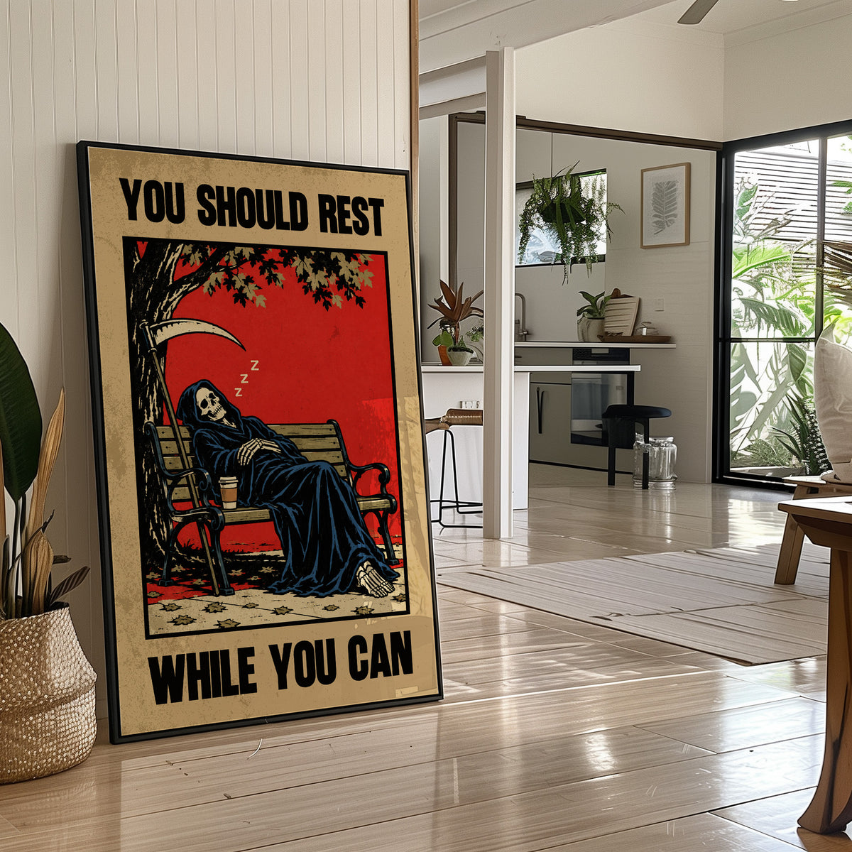 You Should Rest While You Can, Grim Reaper Wall Art