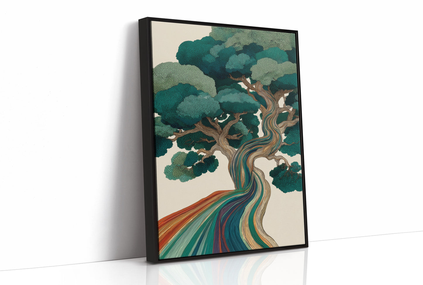River of Color Through Pines