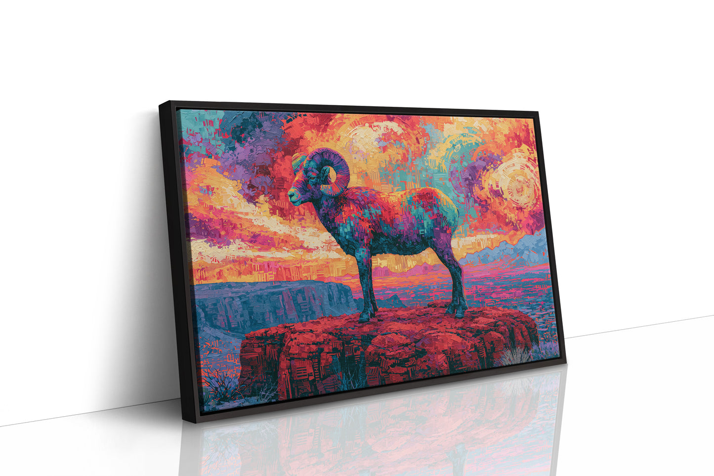 Bighorn Ram, Canyon Sky Ablaze