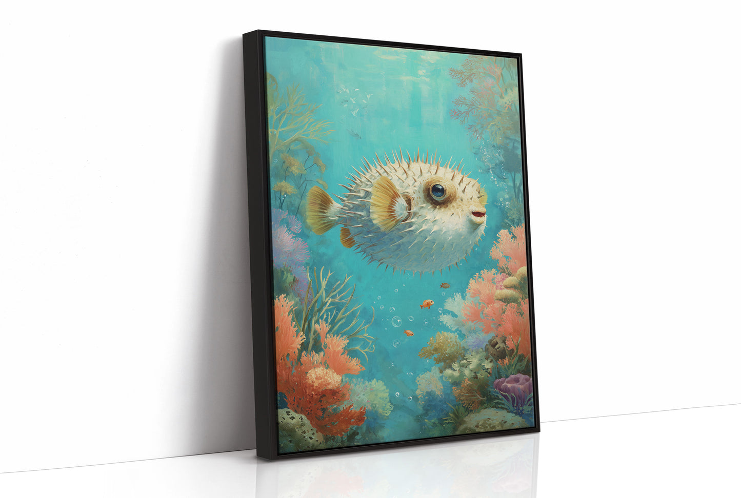 Pufferfish Dances Through Coral Symphony