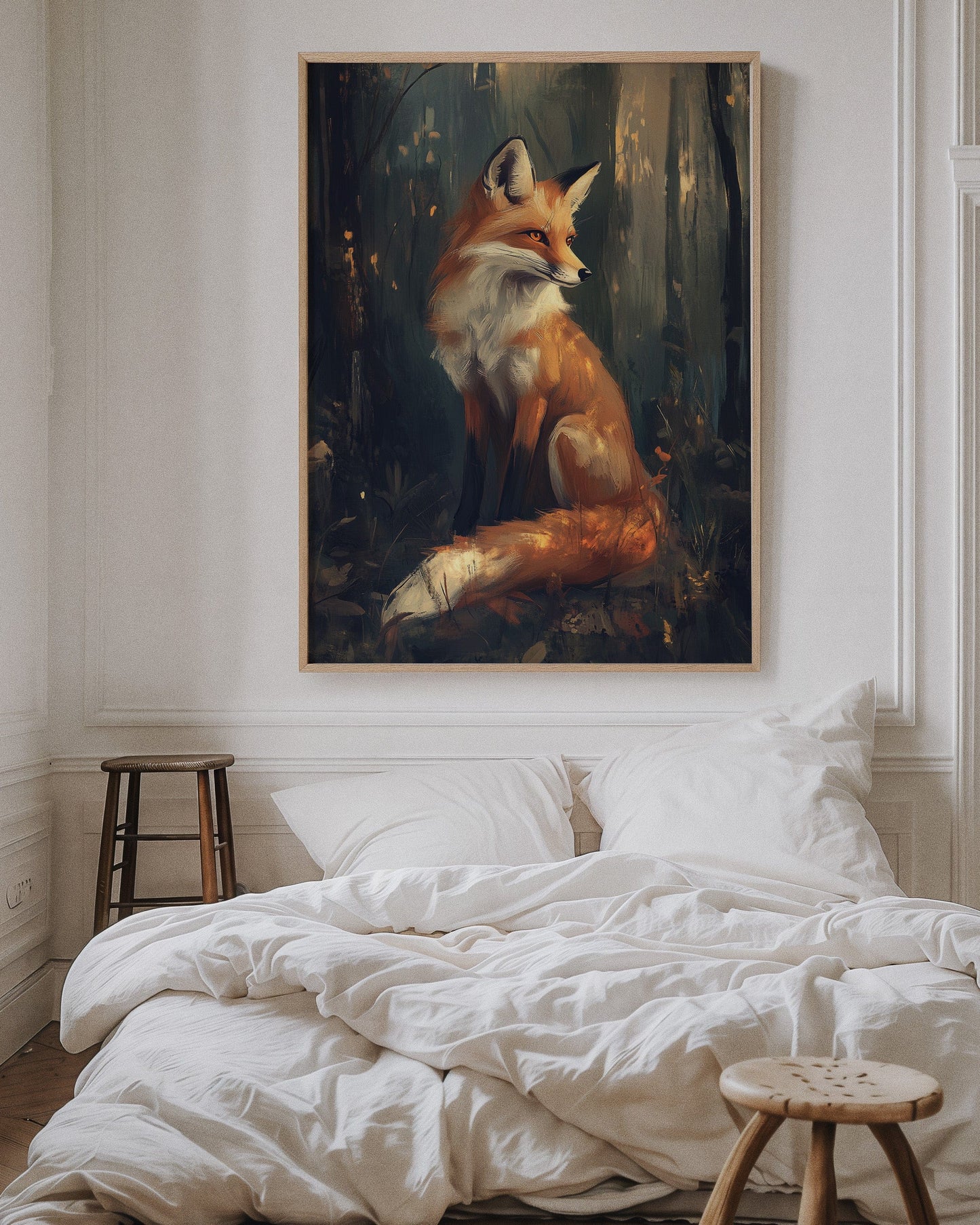Fox Wall Art – Mystical Forest Print, Woodland Animal Decor, Nature-Inspired Painting