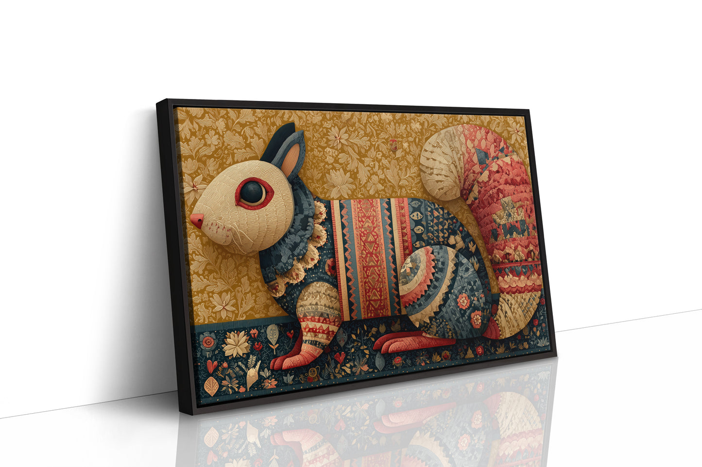 Folk Tapestry Rabbit Portrait