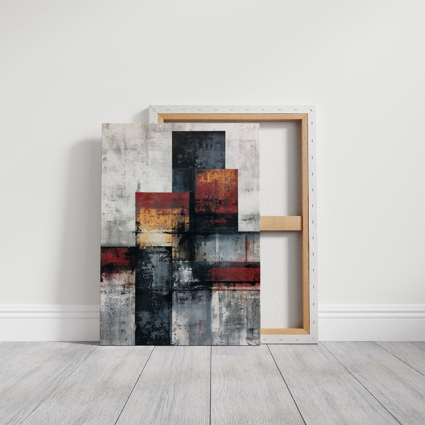 Rust and Concrete — Industrial Color Block Abstract