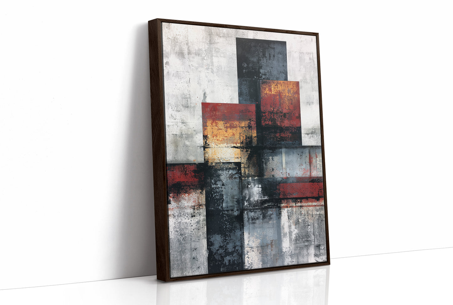 Rust and Concrete — Industrial Color Block Abstract