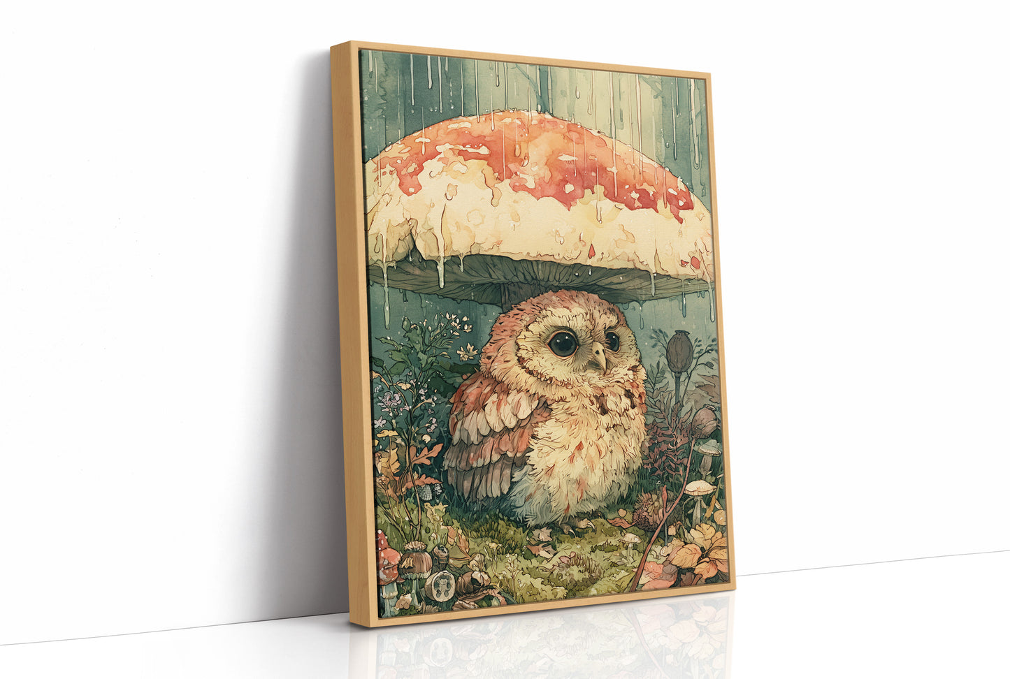 Sheltering Owl Beneath the Toadstool