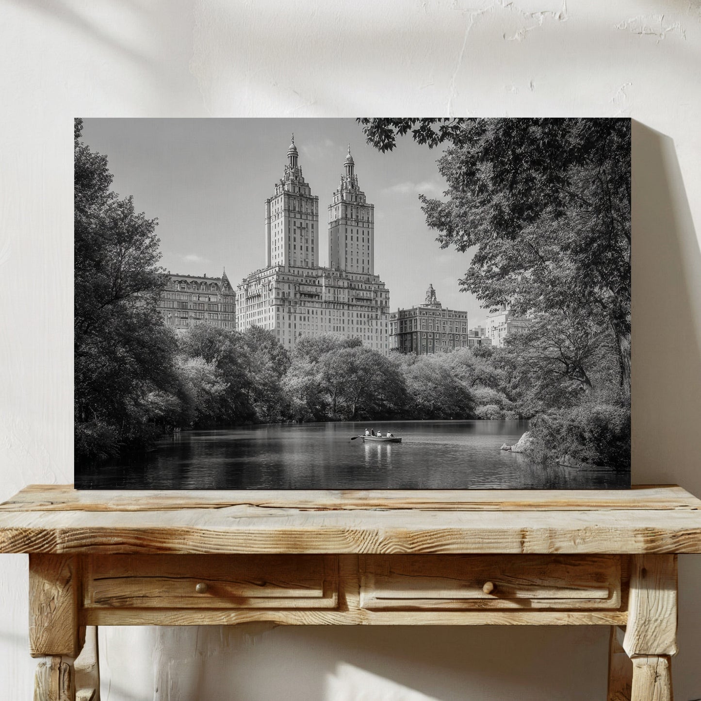 Twin Towers Above Central Park Lake