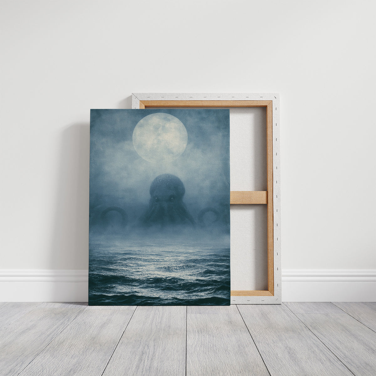 The Kraken Rises — Moonlit Deep Sea Painting