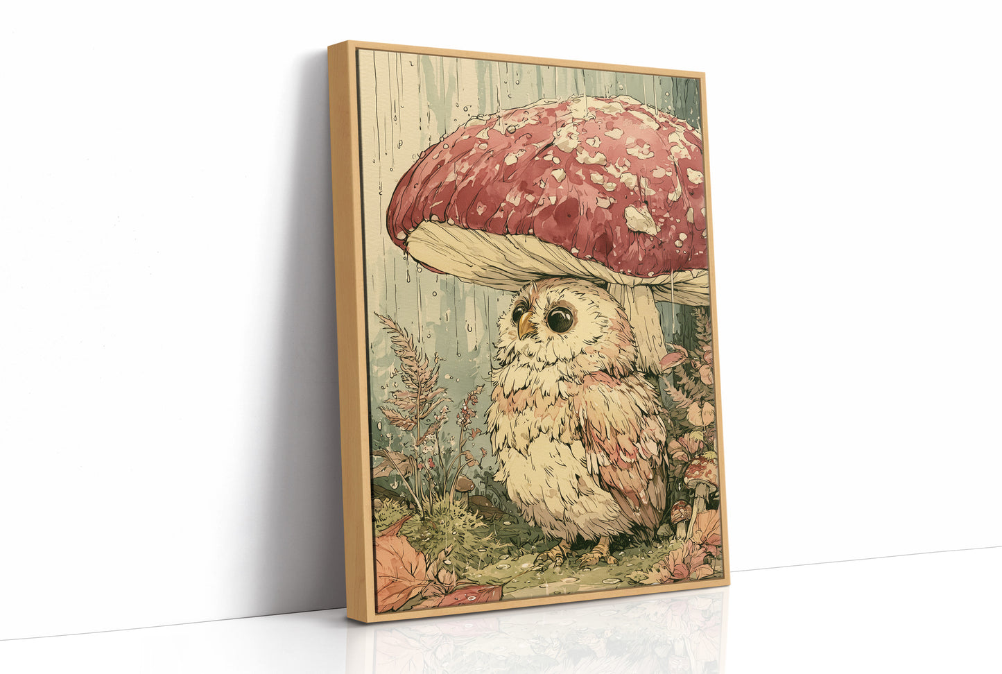 Toadstool Hideaway: Curious Owl Close-Up