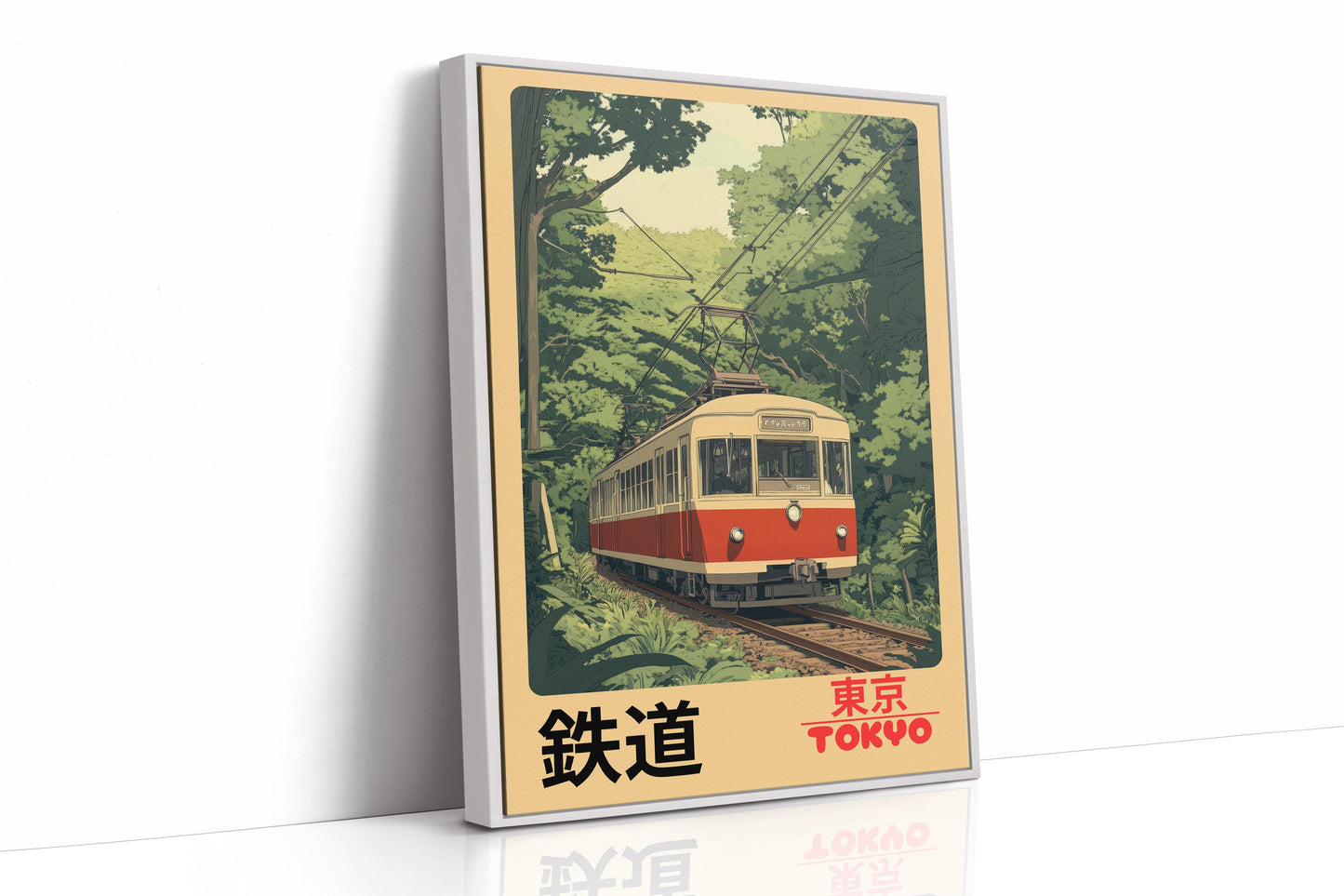 Retro Tokyo Railway Poster – Japanese Train Wall Art, Vintage Travel Print