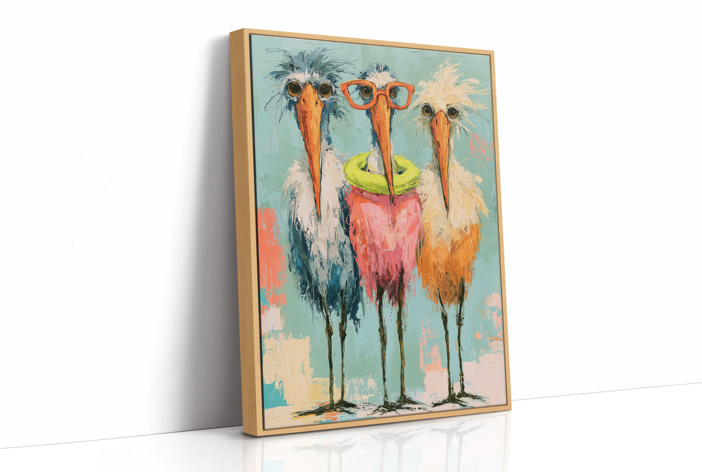 Nerdy Bird Trio: Storks in Sweaters and Specs