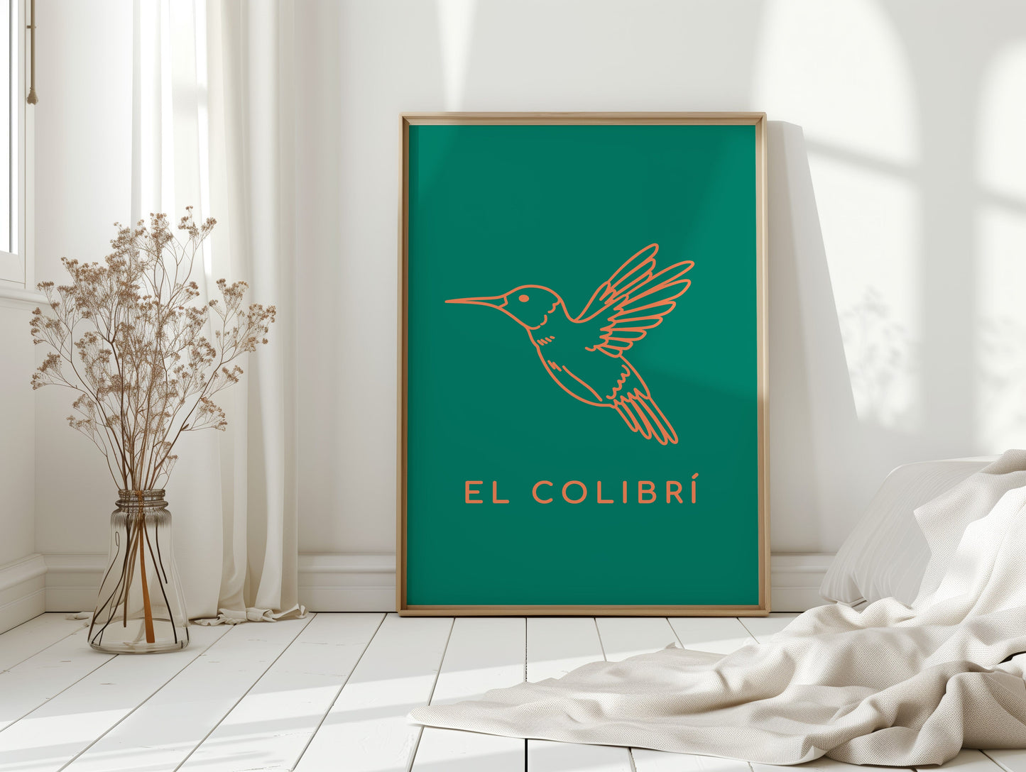 Coral Wings Dance Through Emerald Skies
