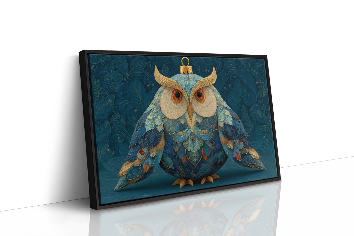 Ornament Owl in Blue and Gold