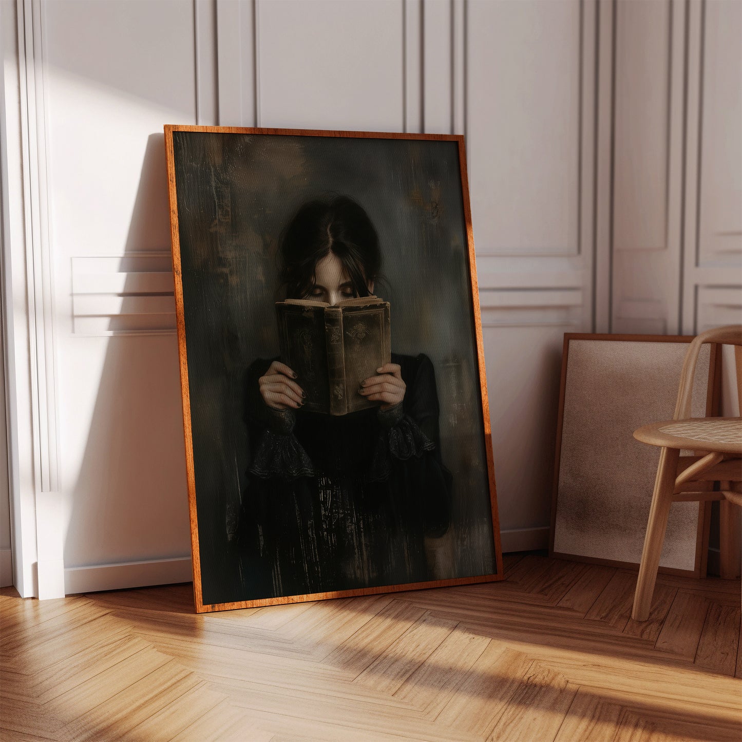 The Reader in Velvet Shadows