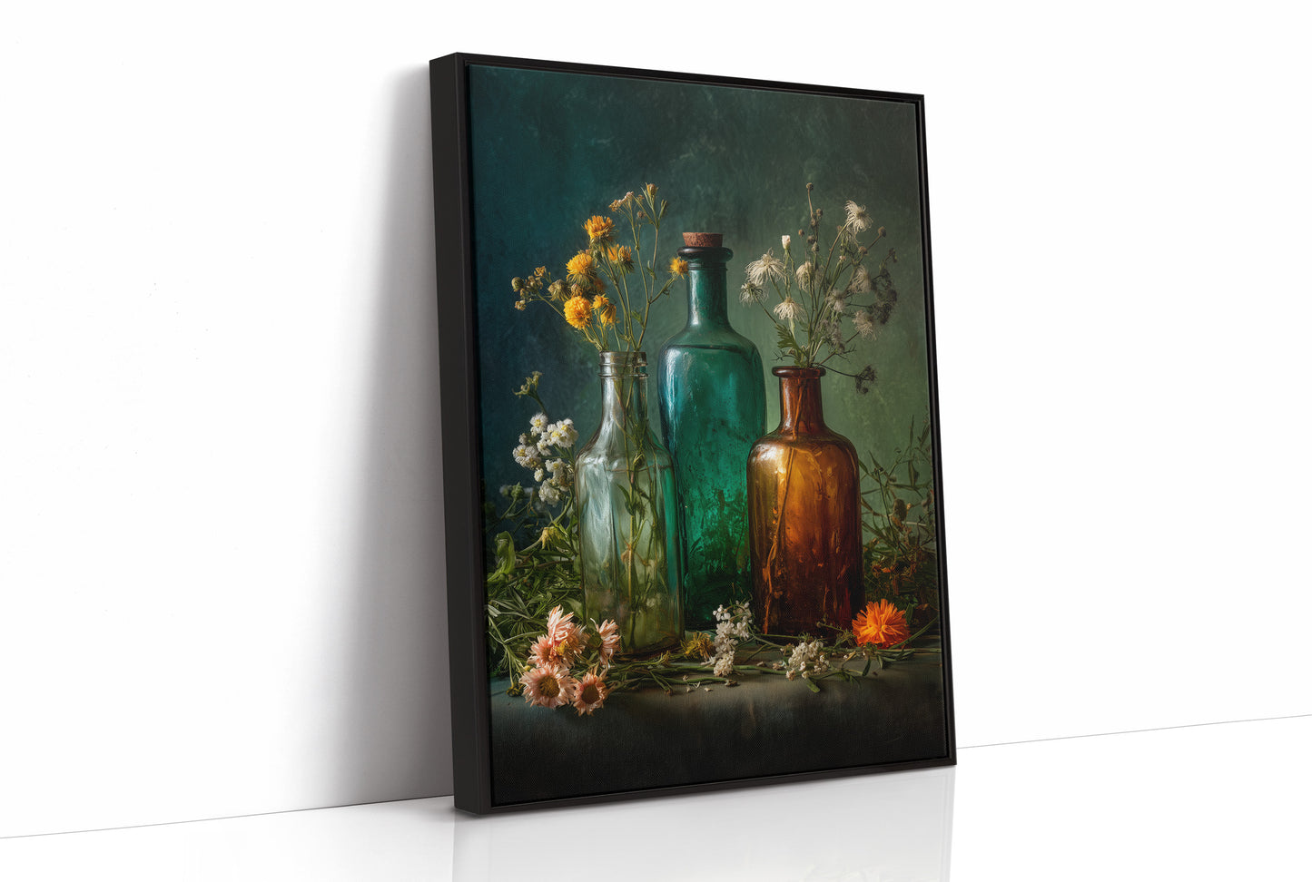 Wildflowers Caught In Vintage Glass