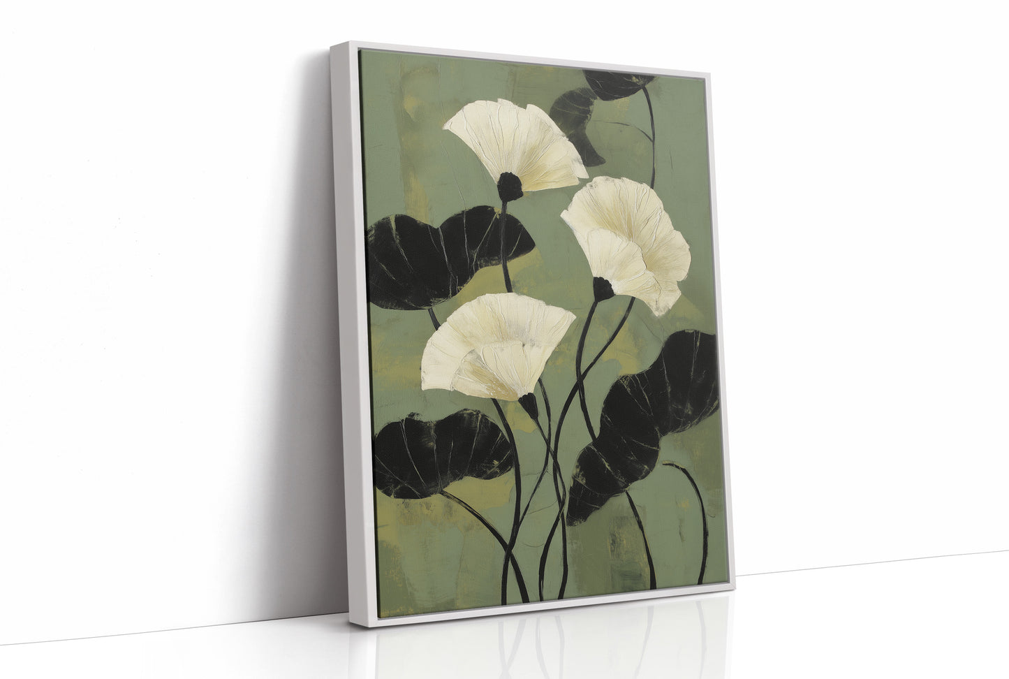 Ivory Petals Dance In Jade