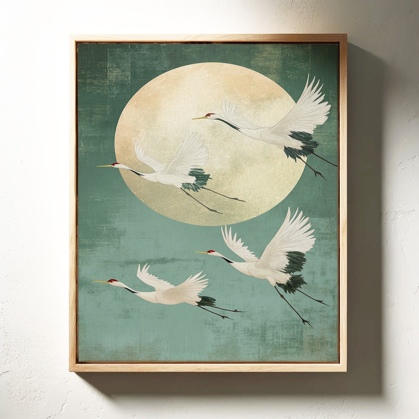 Moonrise Flight of the Cranes