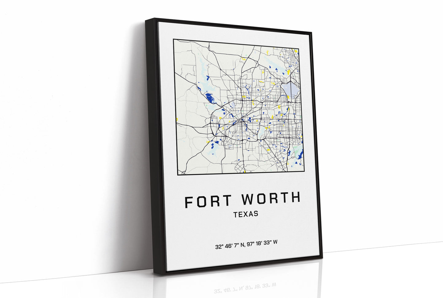 Fort Worth, Mapped in Navy & Gold