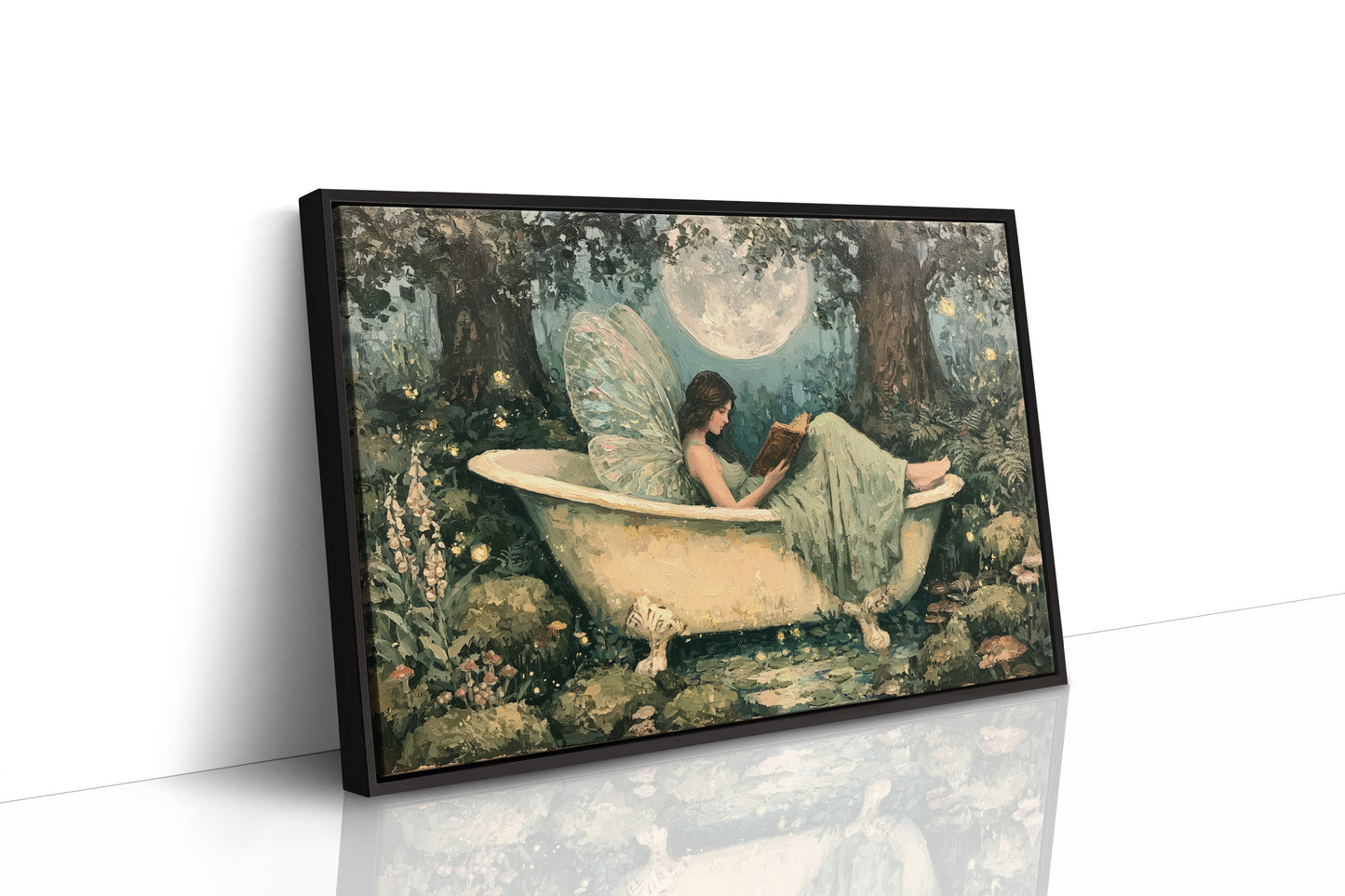 Clawfoot Tub Under a Forest Moon