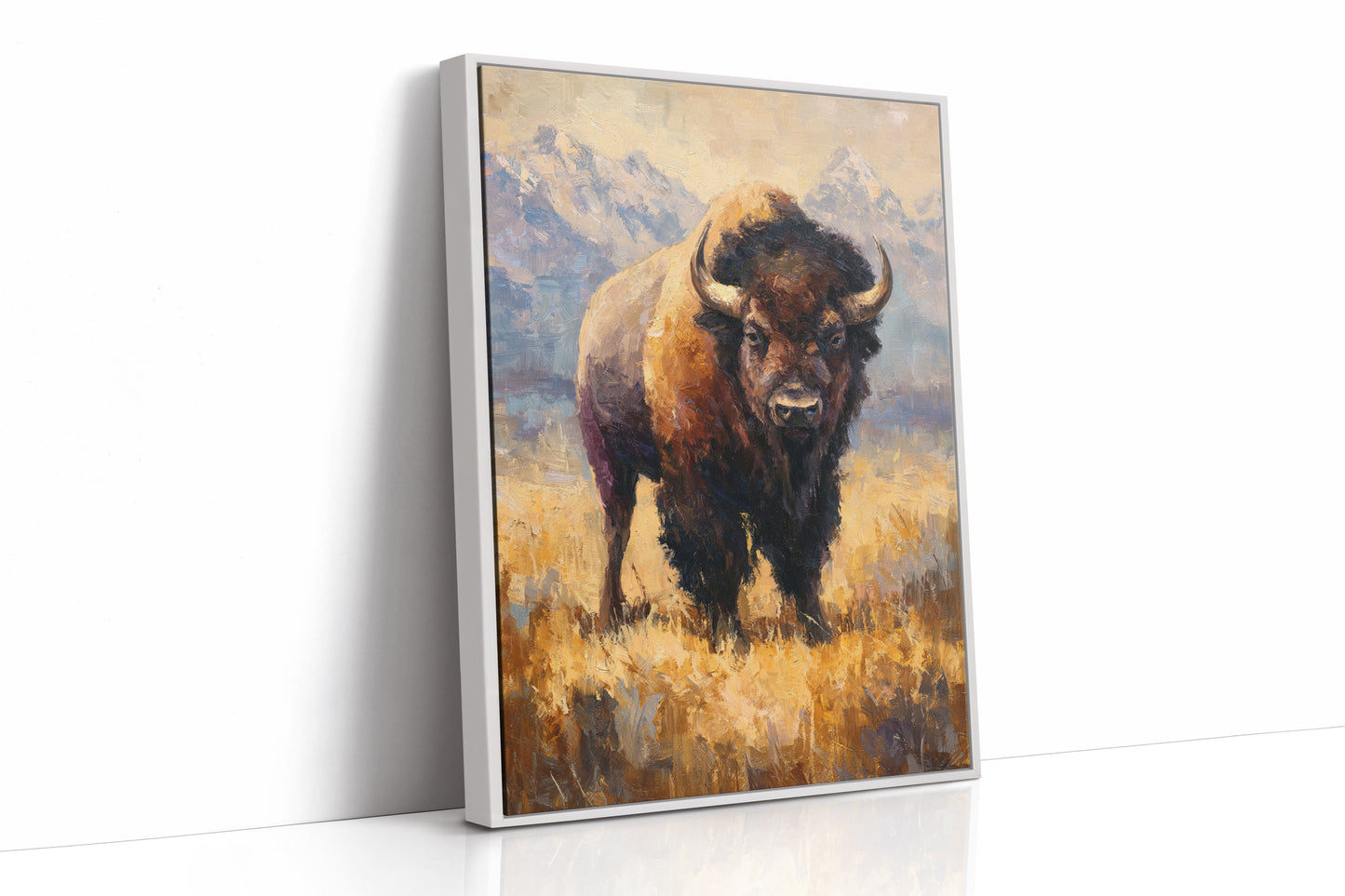 Majestic Bison in Golden Grasslands