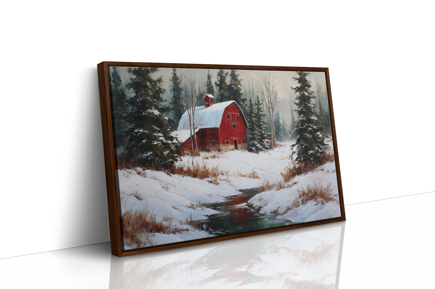 Red Barn Rests In Winter's Grace