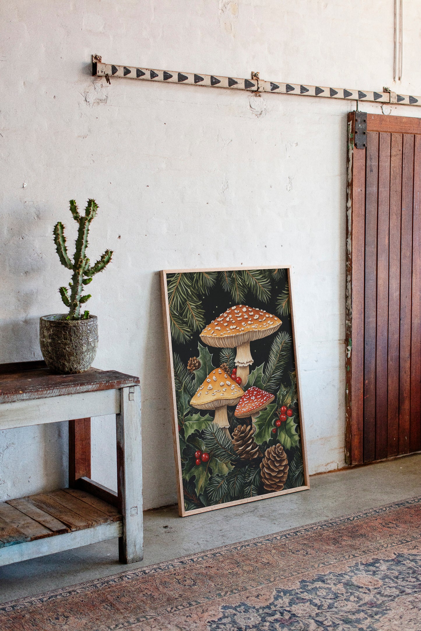 Enchanted Mushroom Forest Print - Woodland Holiday Decor - Gallery Canvas image 8