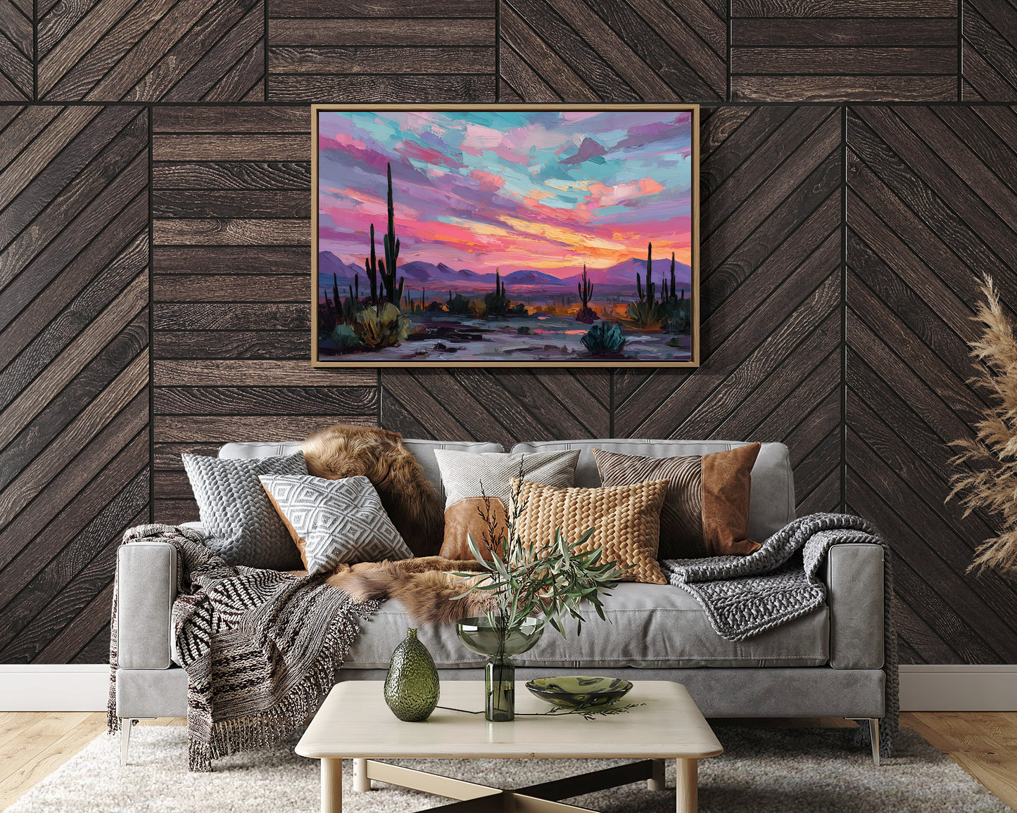 Saguaros Dance Under Painted Skies