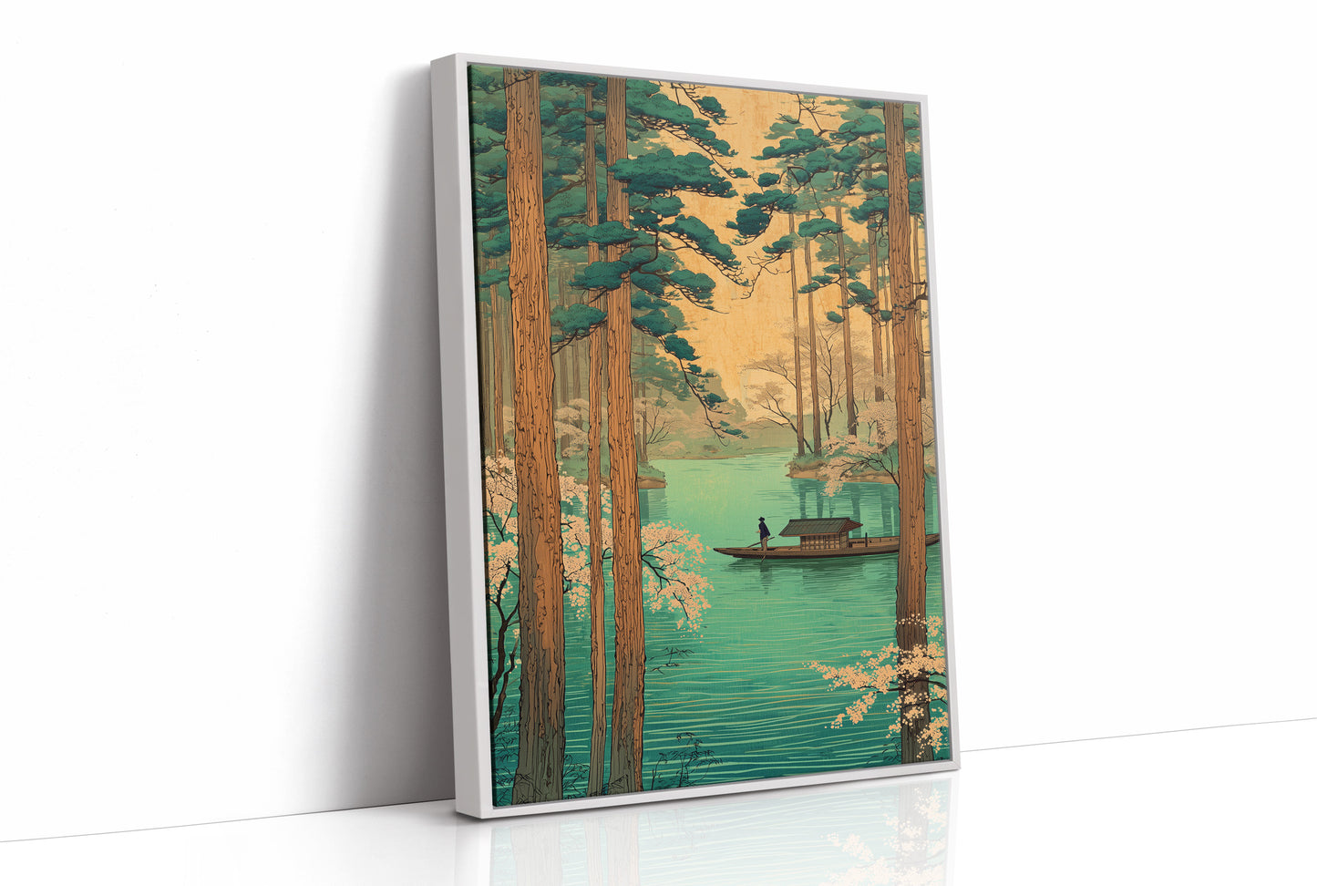 Tranquil Waters Between Sacred Pines